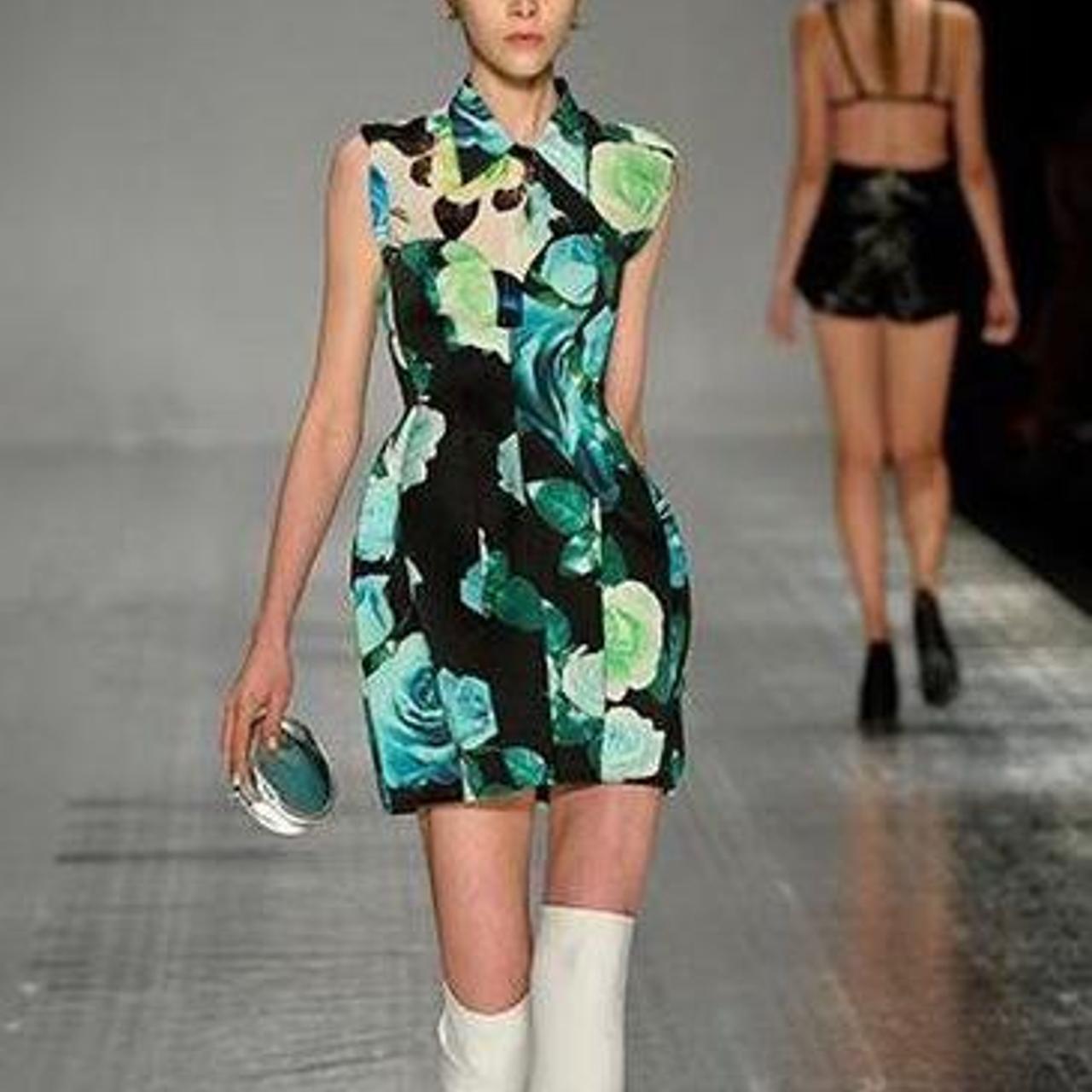 Shakuhachi black rose tulip neoprene bustier strap... Depop