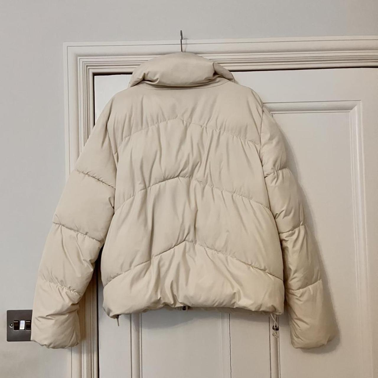 Bershka puffer jacket in ecru / cream Great... - Depop