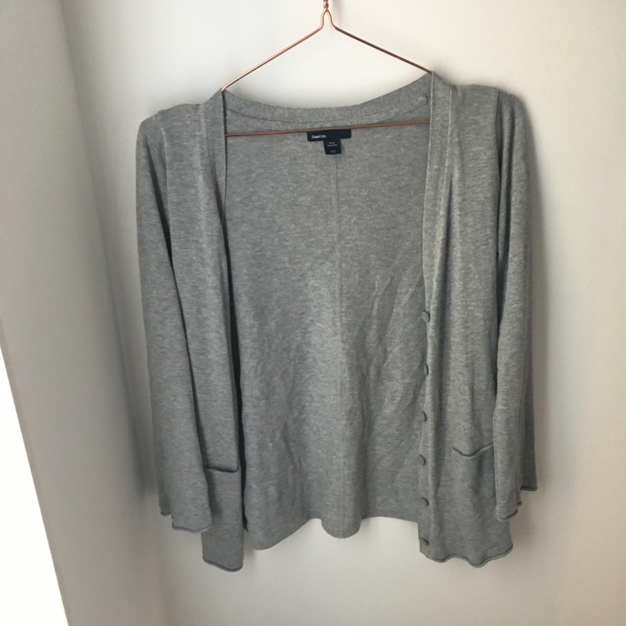 Gap Women's Grey Cardigan Depop