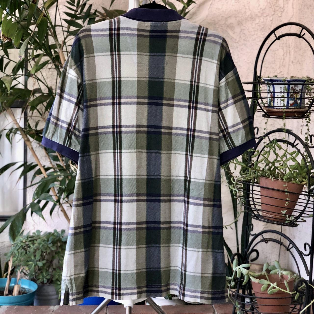 Vintage Nautica Short Sleeve Button Up Plaid Polo