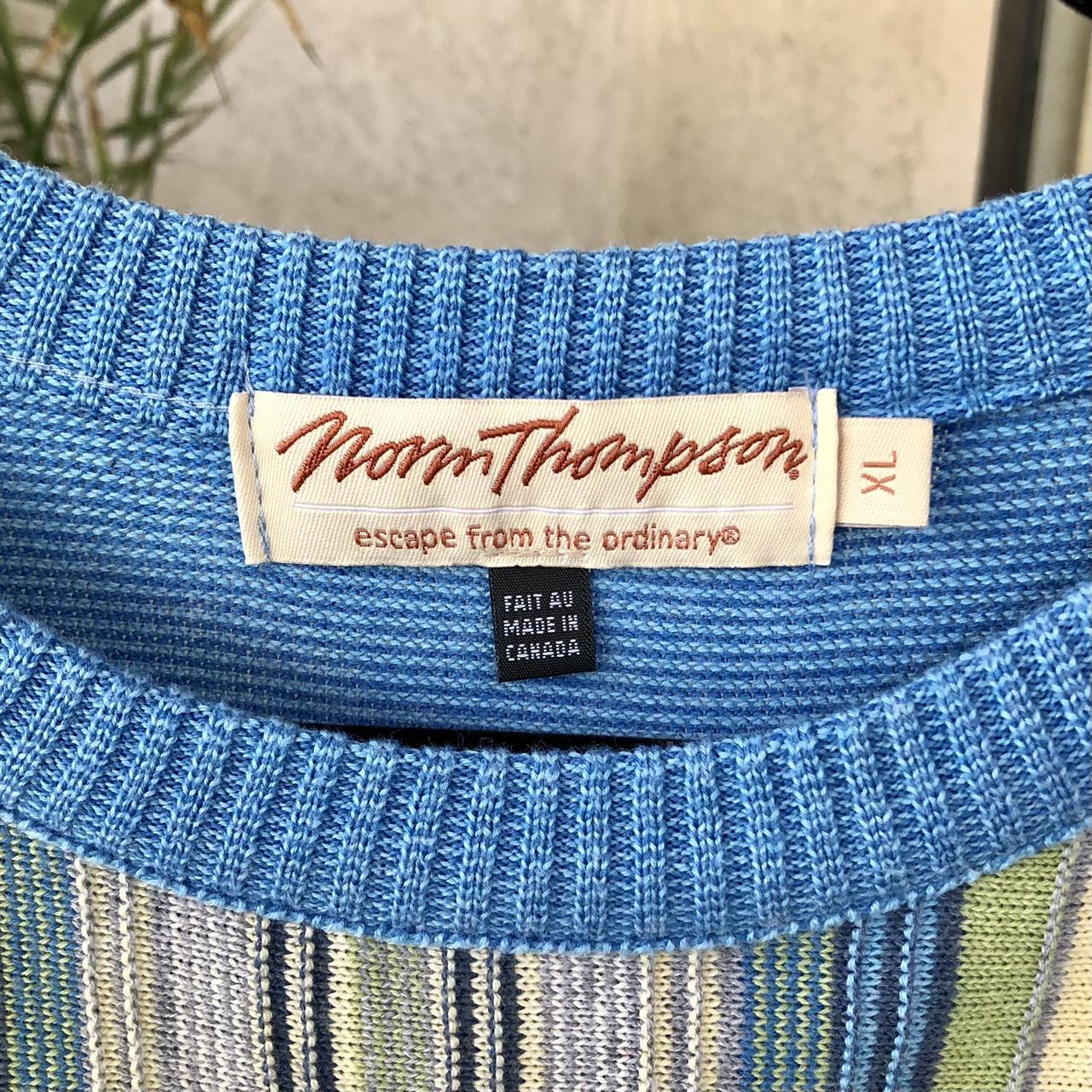 Vintage Norm Thompson Vertical Striped Sweater Size... - Depop