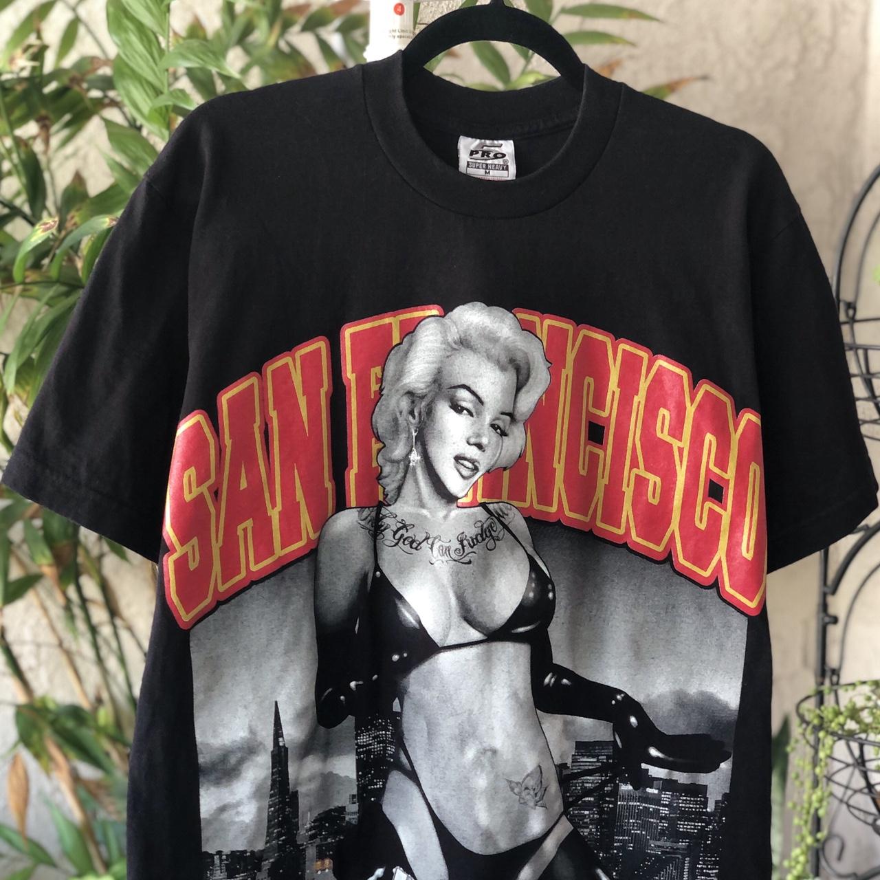 Tatted Marilyn Monroe x SF 49ers tee super - Depop