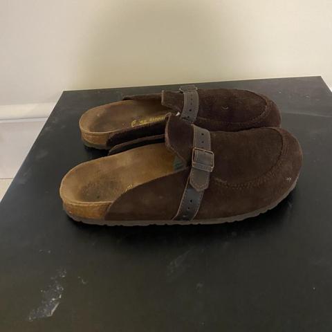 birkenstock eaton suede clogs