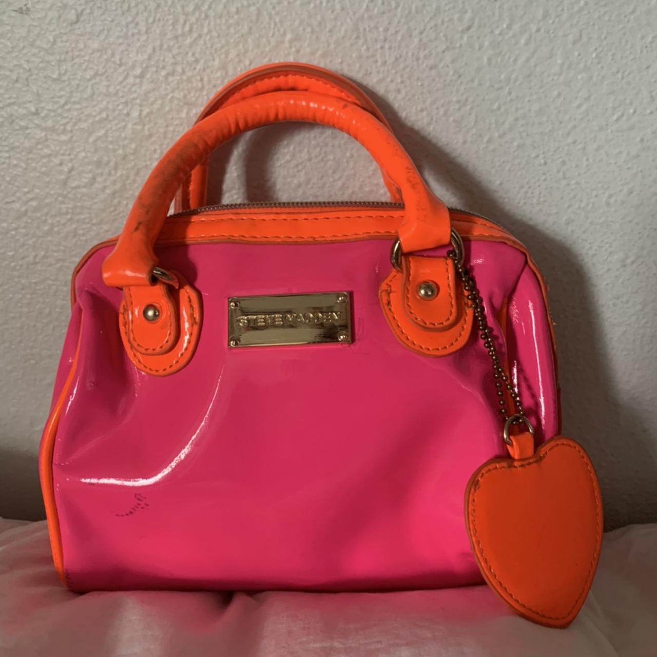 - The cutest bright pink and orange steve madden... - Depop