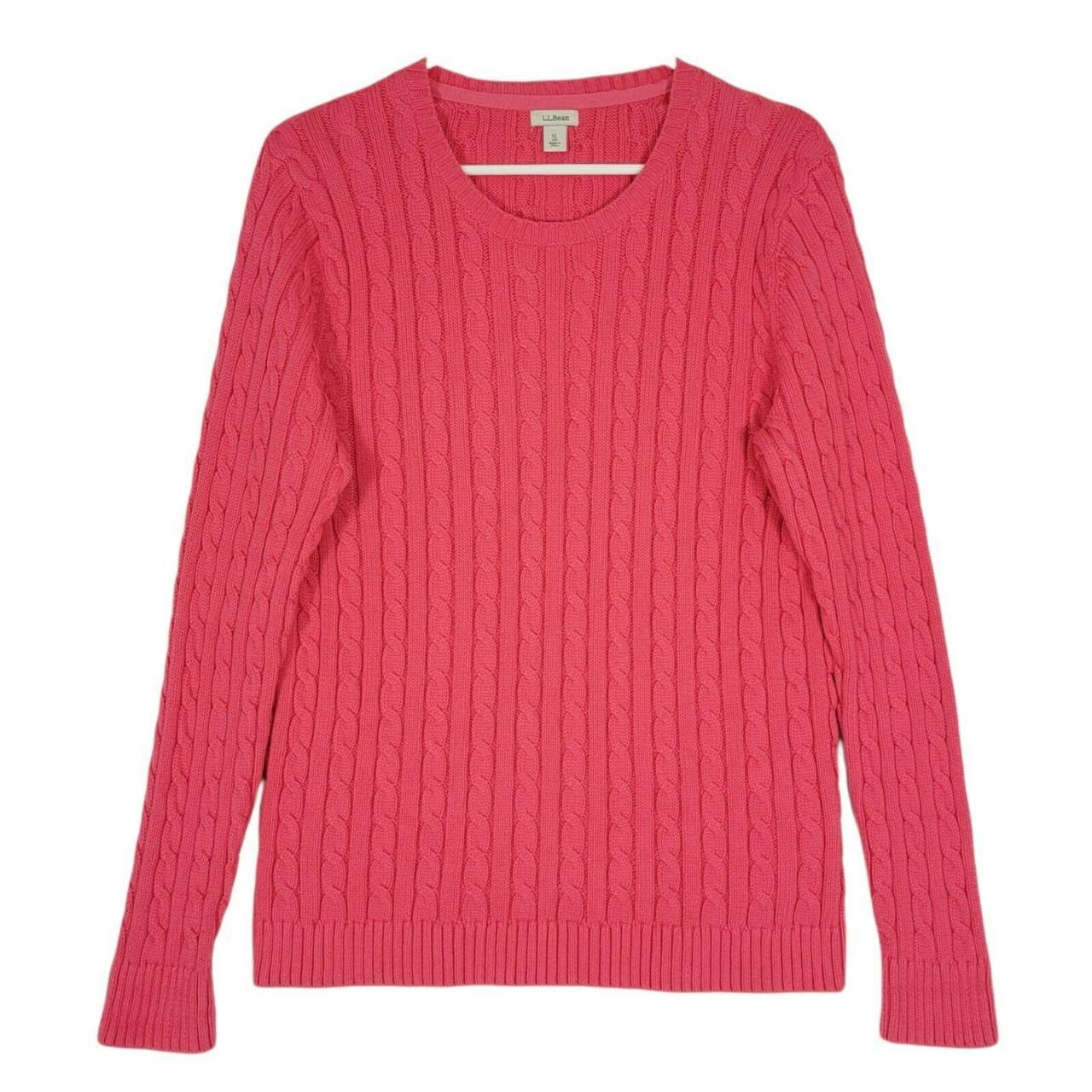 LL Bean Women's XL Cable Knit Pullover Sweater Long... Depop