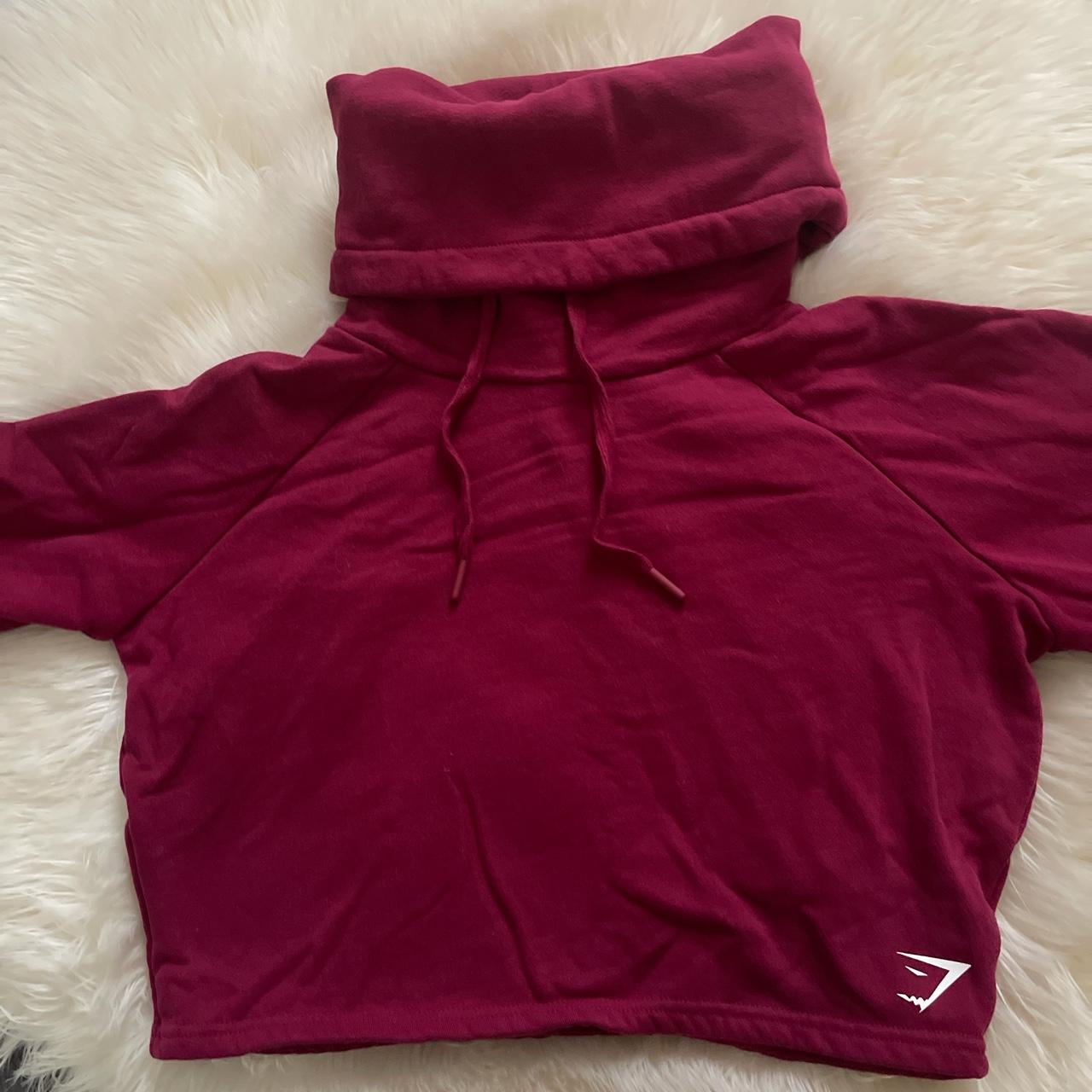 Red gymshark-cropped-hoodie - Depop