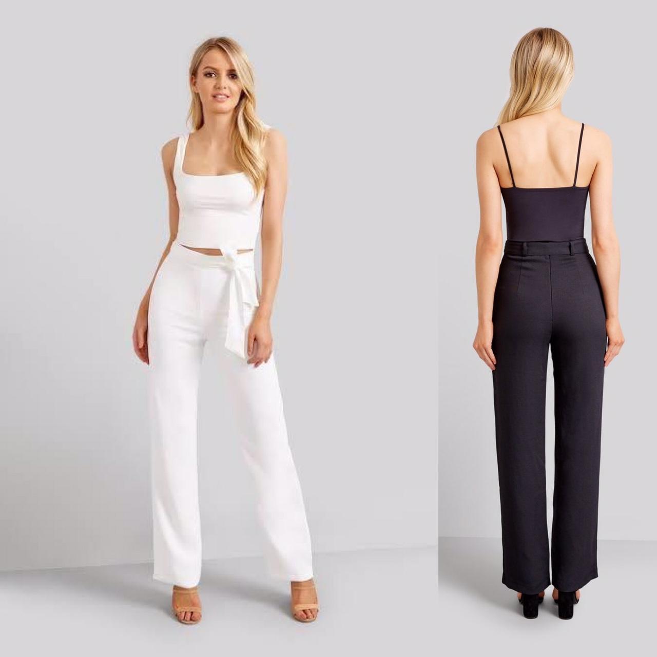 Strappy Tie Side Woven Wide Leg Pants