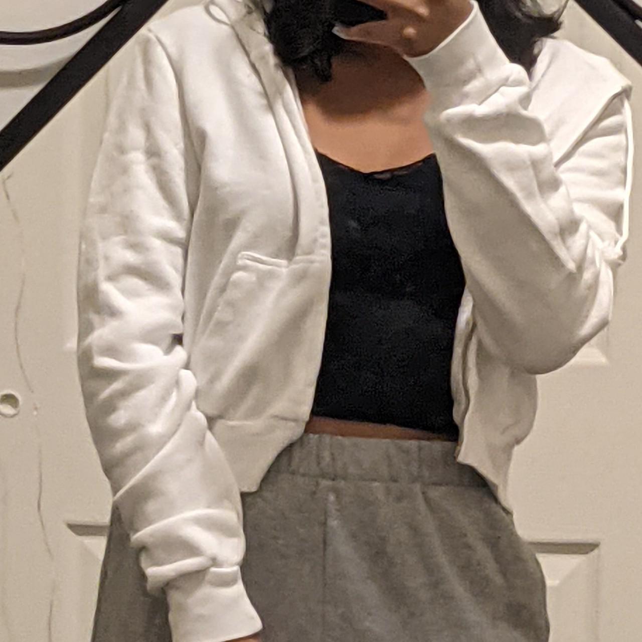 Brandy Melville Crystal hoodie White, cropped, and... Depop