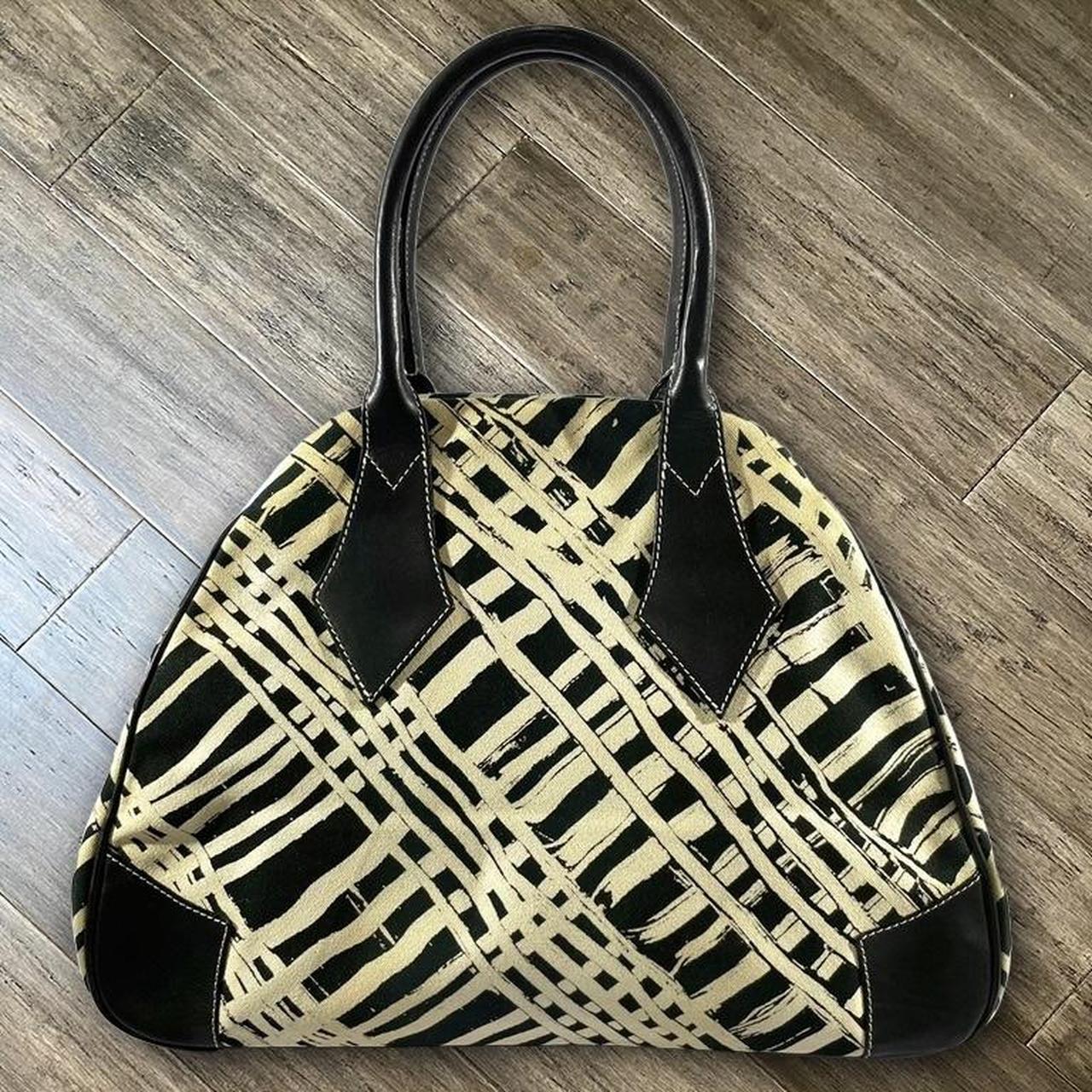 Vivienne Westwood Women's Cream and Black Bag | Depop