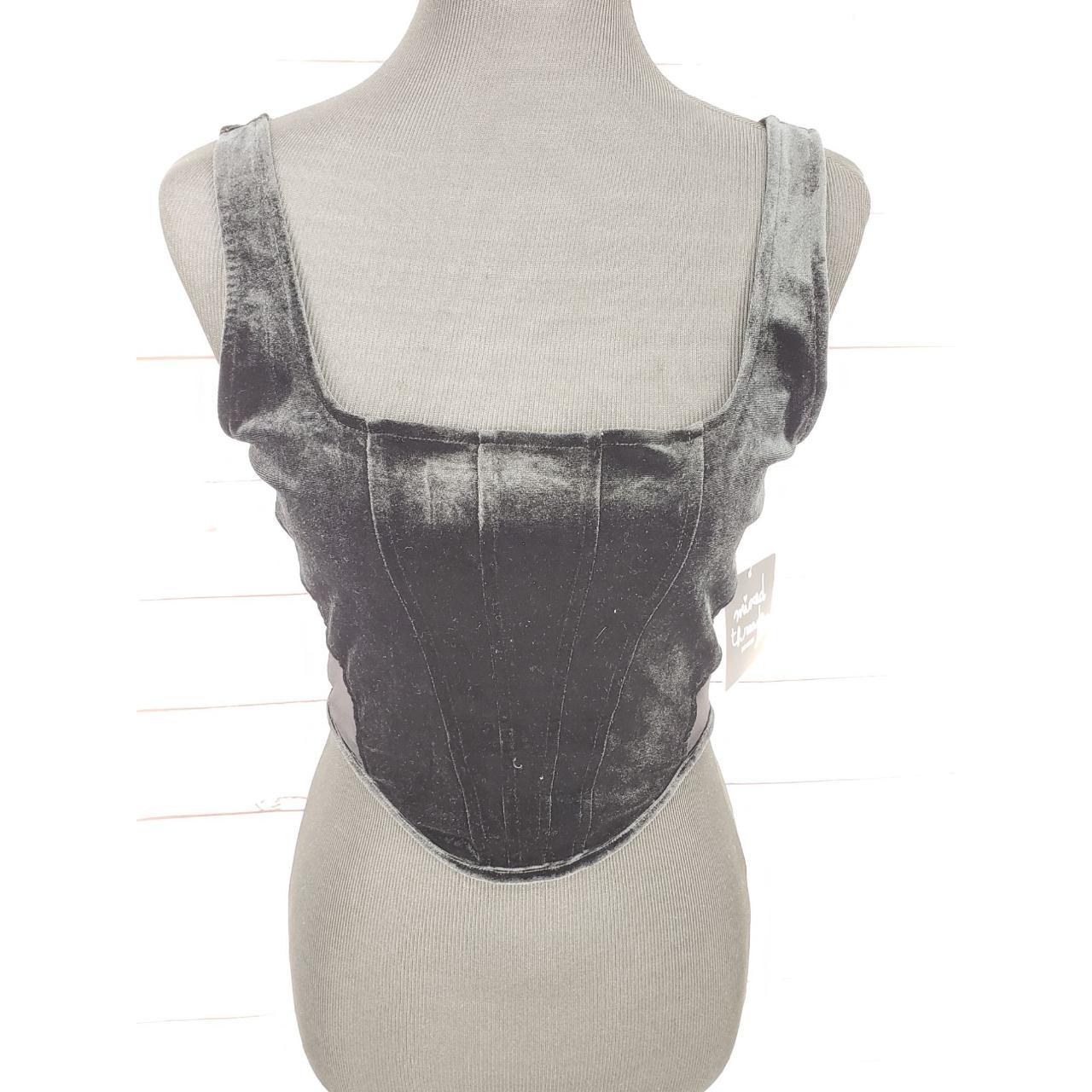 Harley Faux Leather Corset Top in Black | Size Large | 100% Leather | American Threads