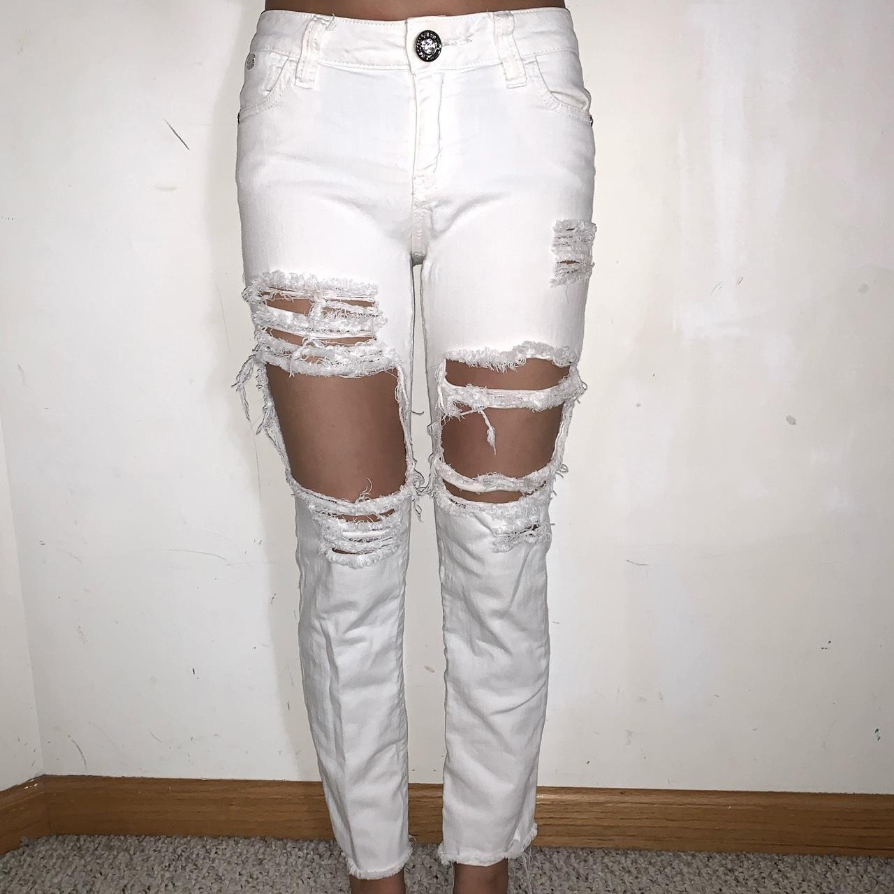 Guess Premium White Ripped Jeans Size 23. Nicole