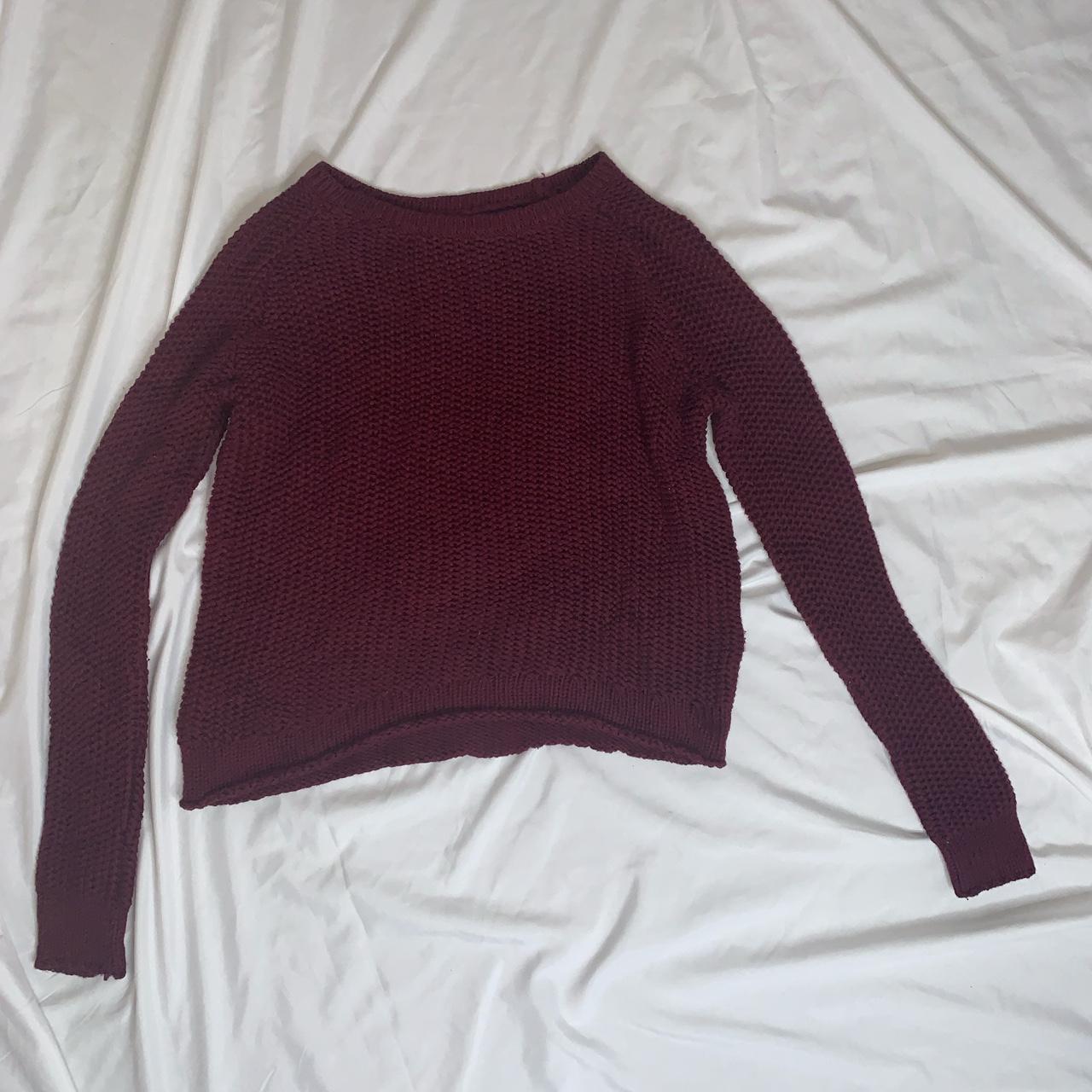 Brandy Melville Maroon Cable Knit Sweater, “One size