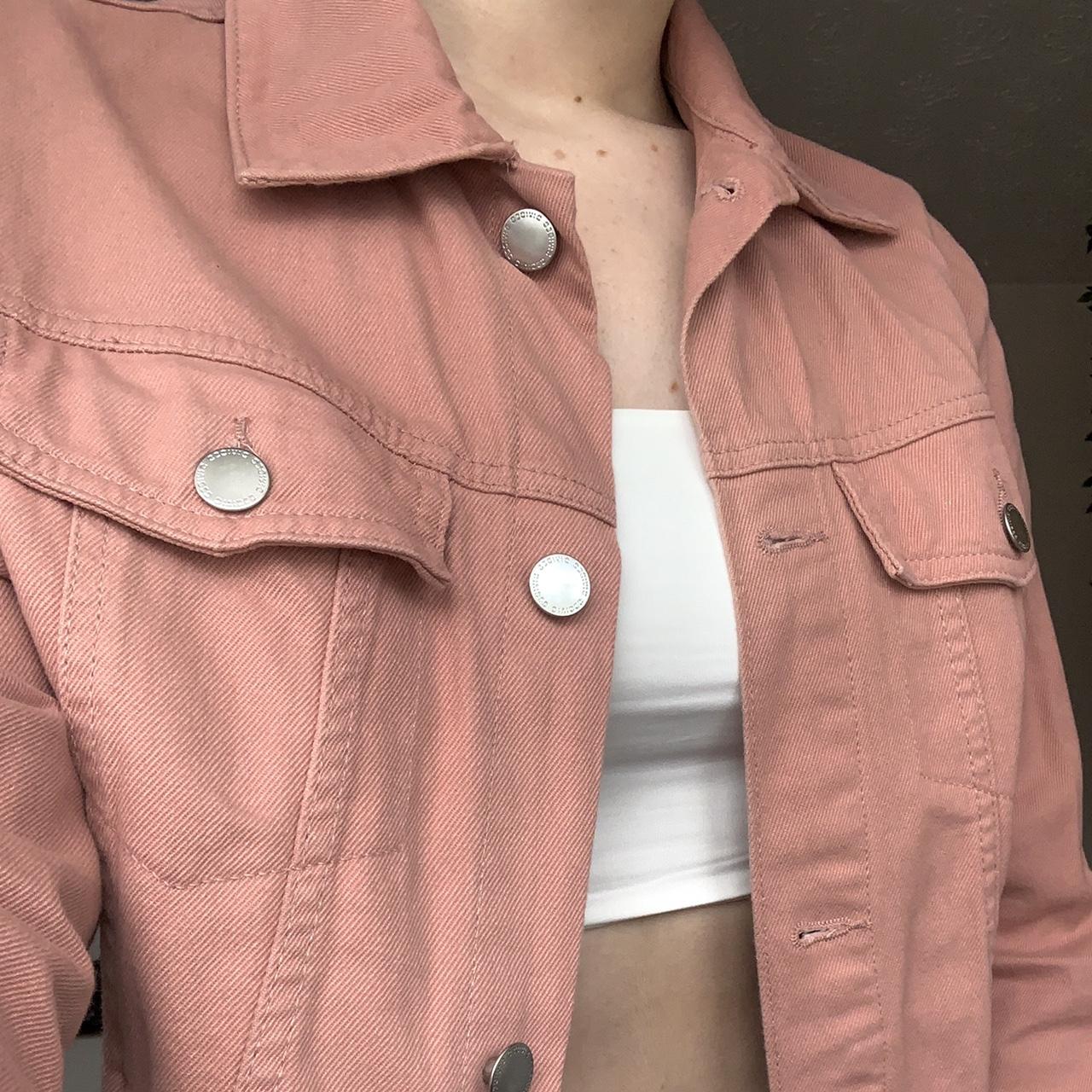 h&m pink denim jacket