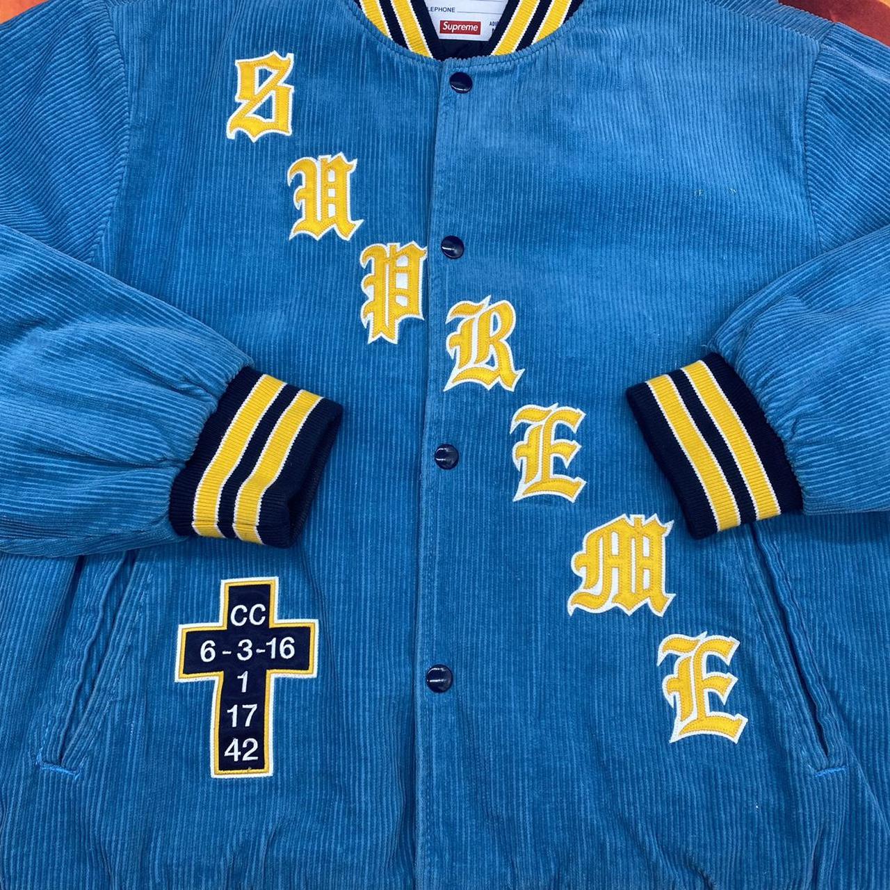 Supreme old English corduroy varsity jacket , Color:...