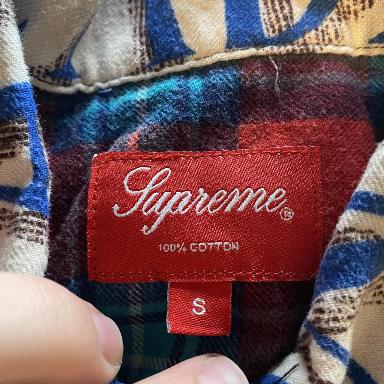 supreme Arc Logo Quilted Flannel Shirt-