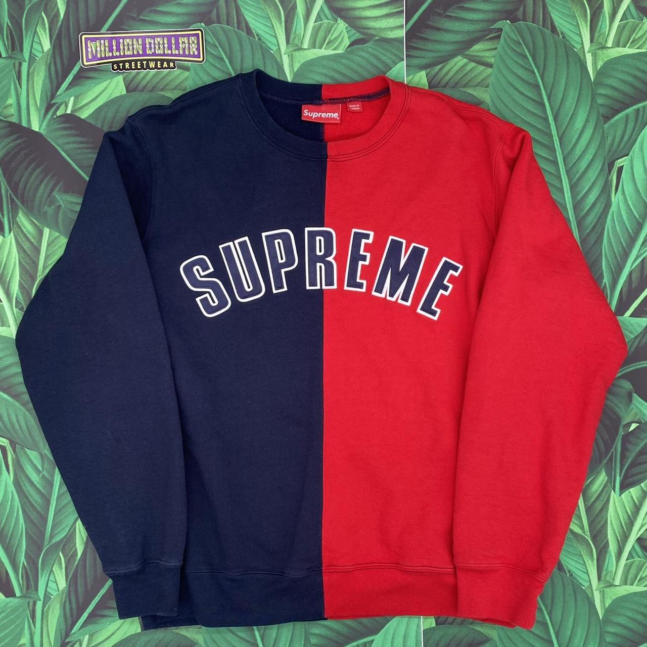 Supreme split shop crewneck navy