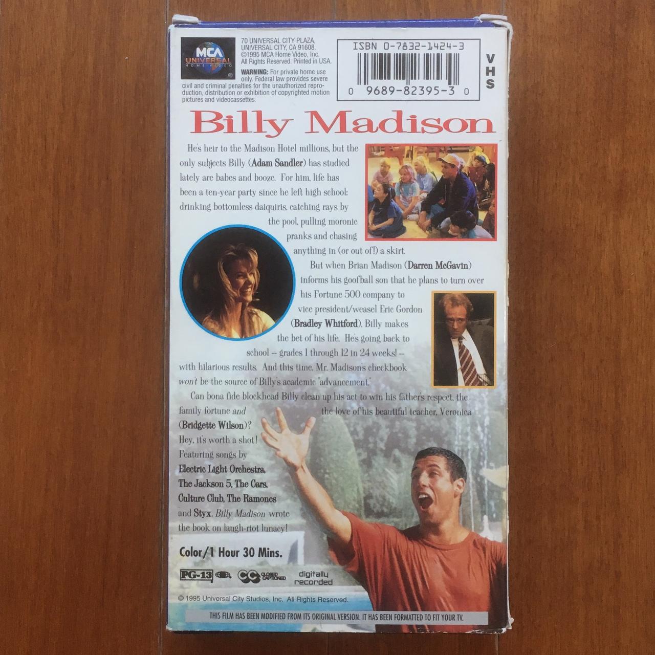Billy madison 1995 vhs starring adam sandler depop