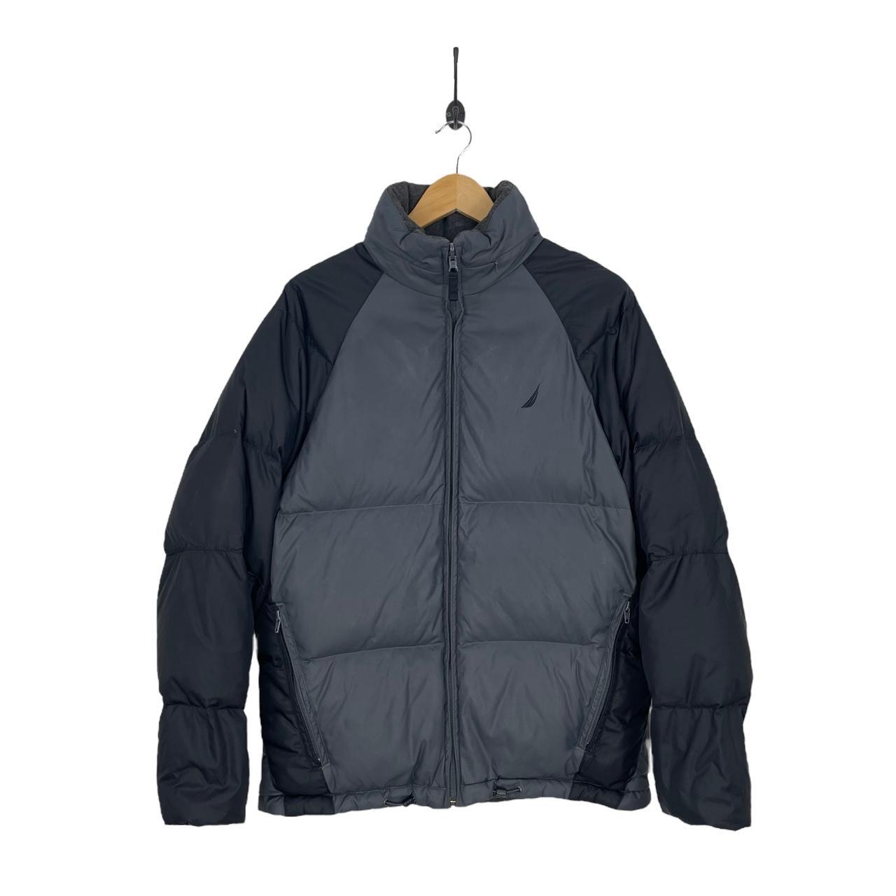 Nautica Men's Navy and Grey Coat | Depop