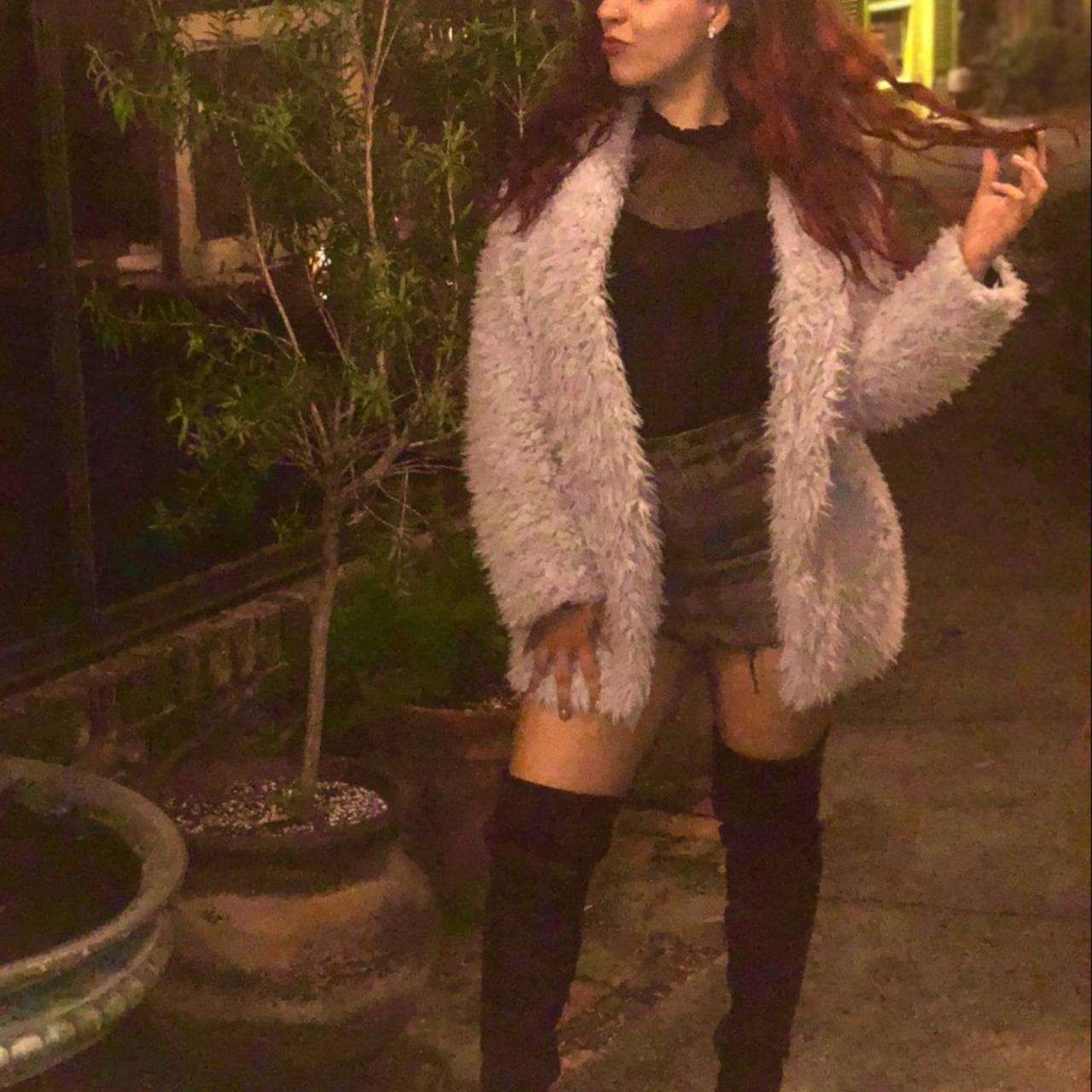 Express Women's Grey Coat Depop