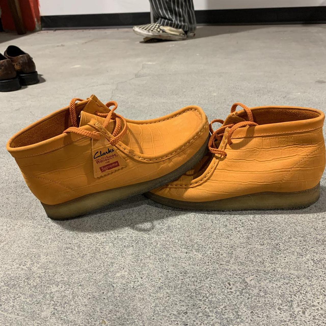 Supreme 2012 Orange Crocskin Clarks Wallabees From... - Depop