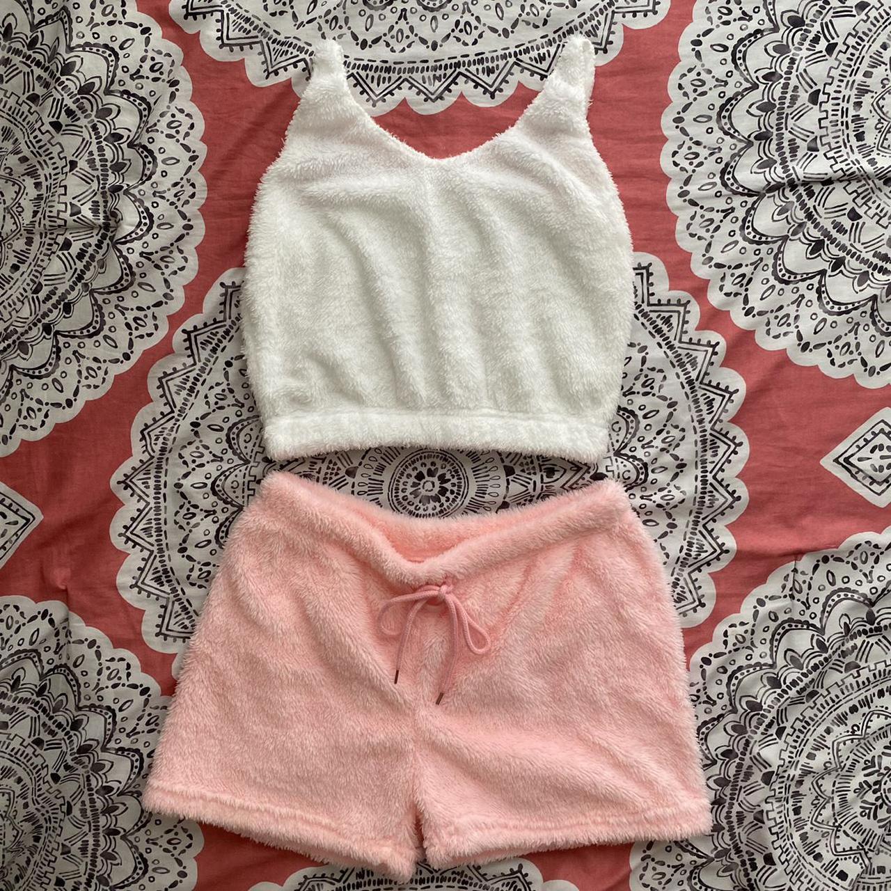 Fuzzy Set Crop Top Shorts Nwot Cozy Fuzzy Depop