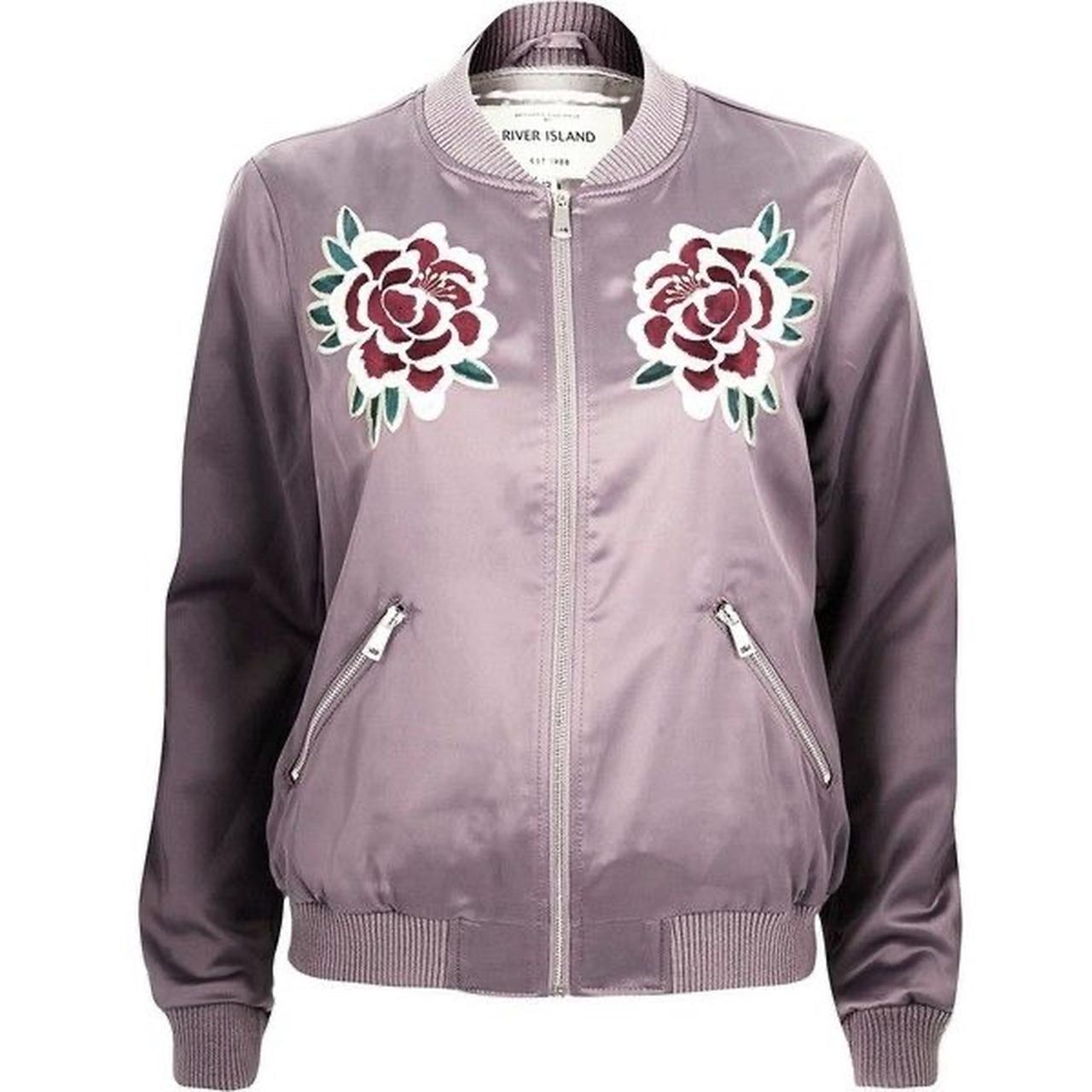 River Island Satin Varsity Jacket Womens River Island Khaki