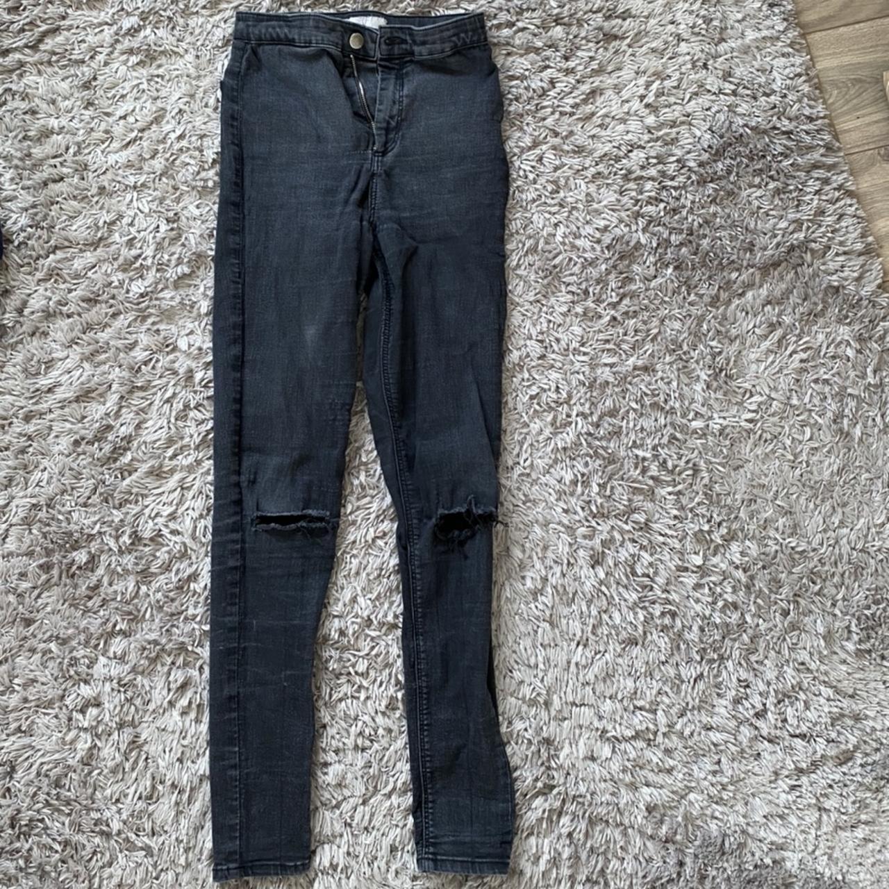 Joni black washed out knee rip Super Depop