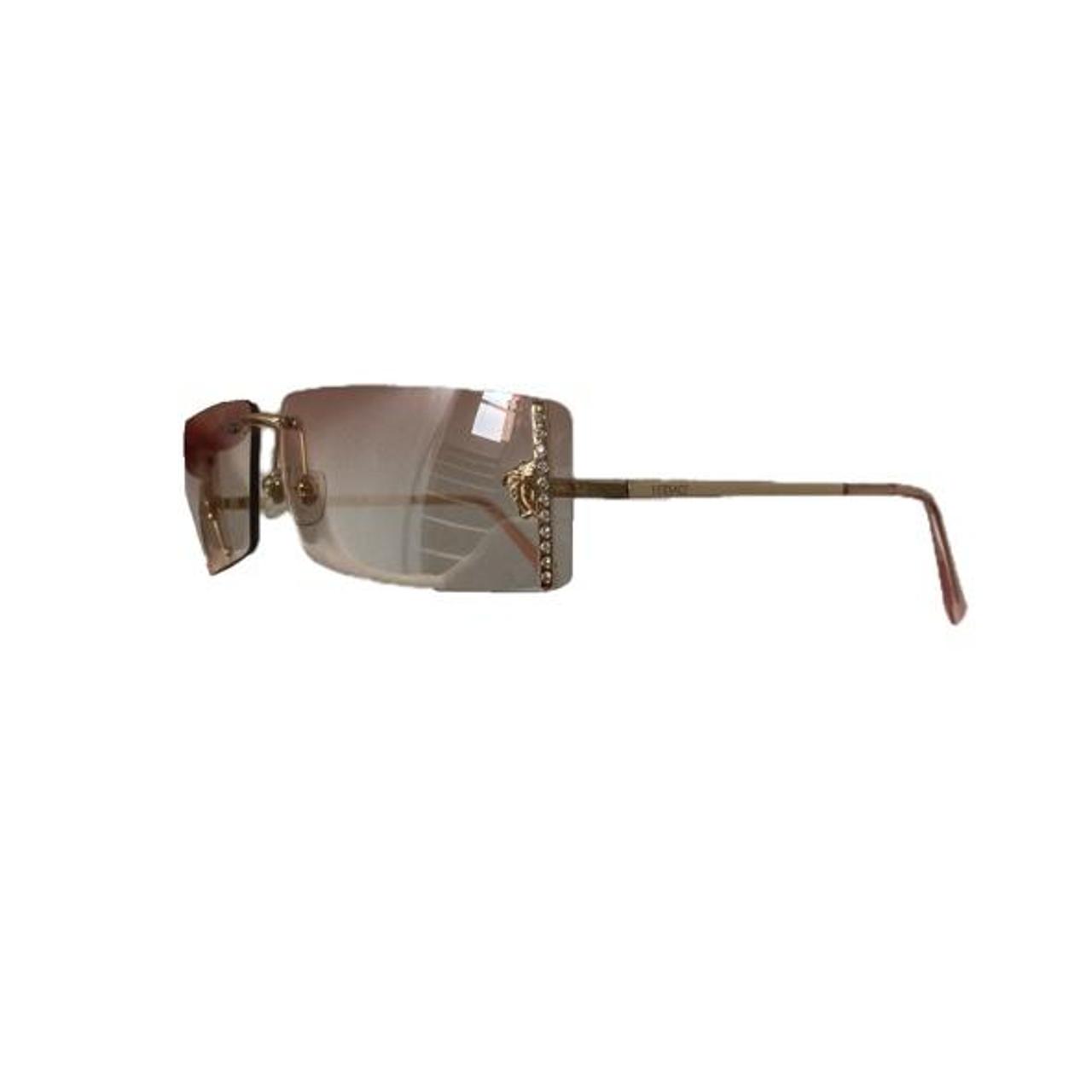 versace round sunglasses gold