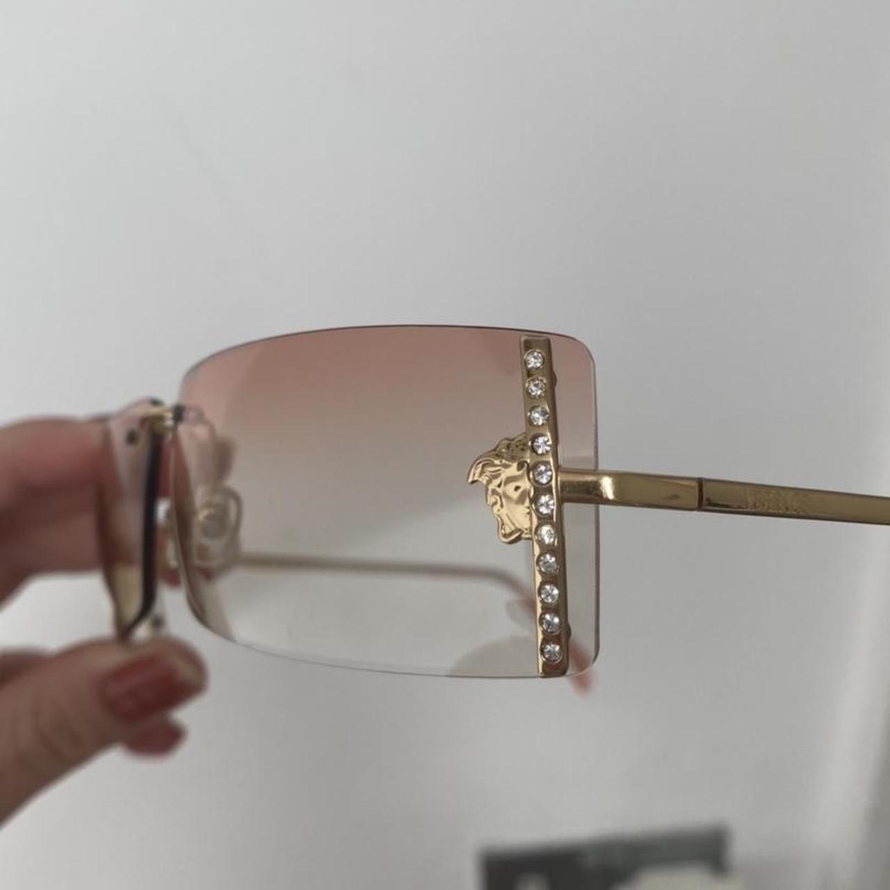 Versace Women's Gold Sunglasses Depop