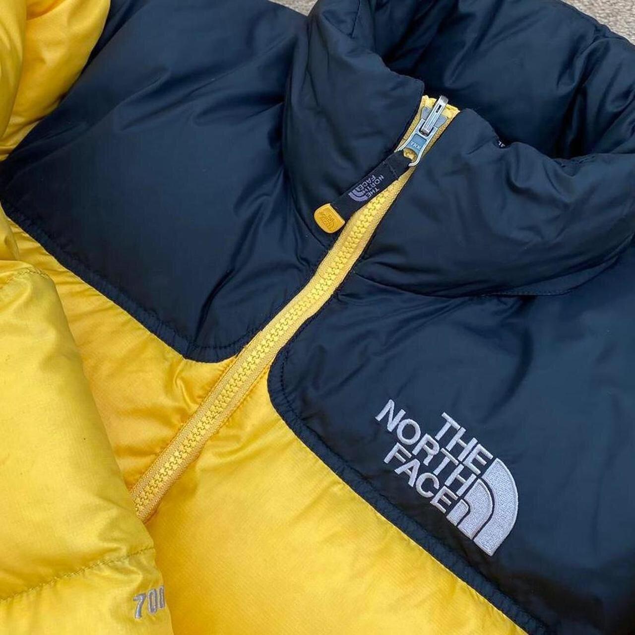 The North Face Men's Yellow and Black Jacket Depop