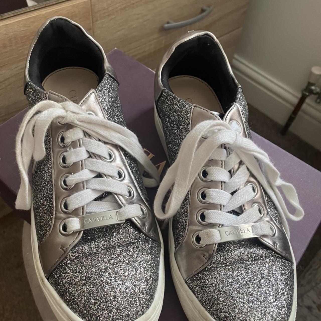 carvela glitter trainers