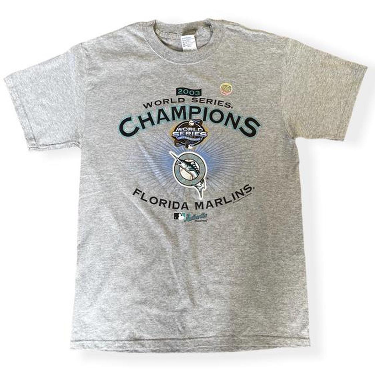 Vintage Florida Marlins T Shirt 2003 World Series Champions Deadstock Size  XL