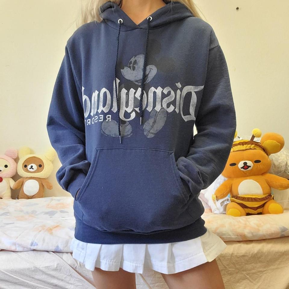 navy blue disneyland resort hoodie authentic. Depop