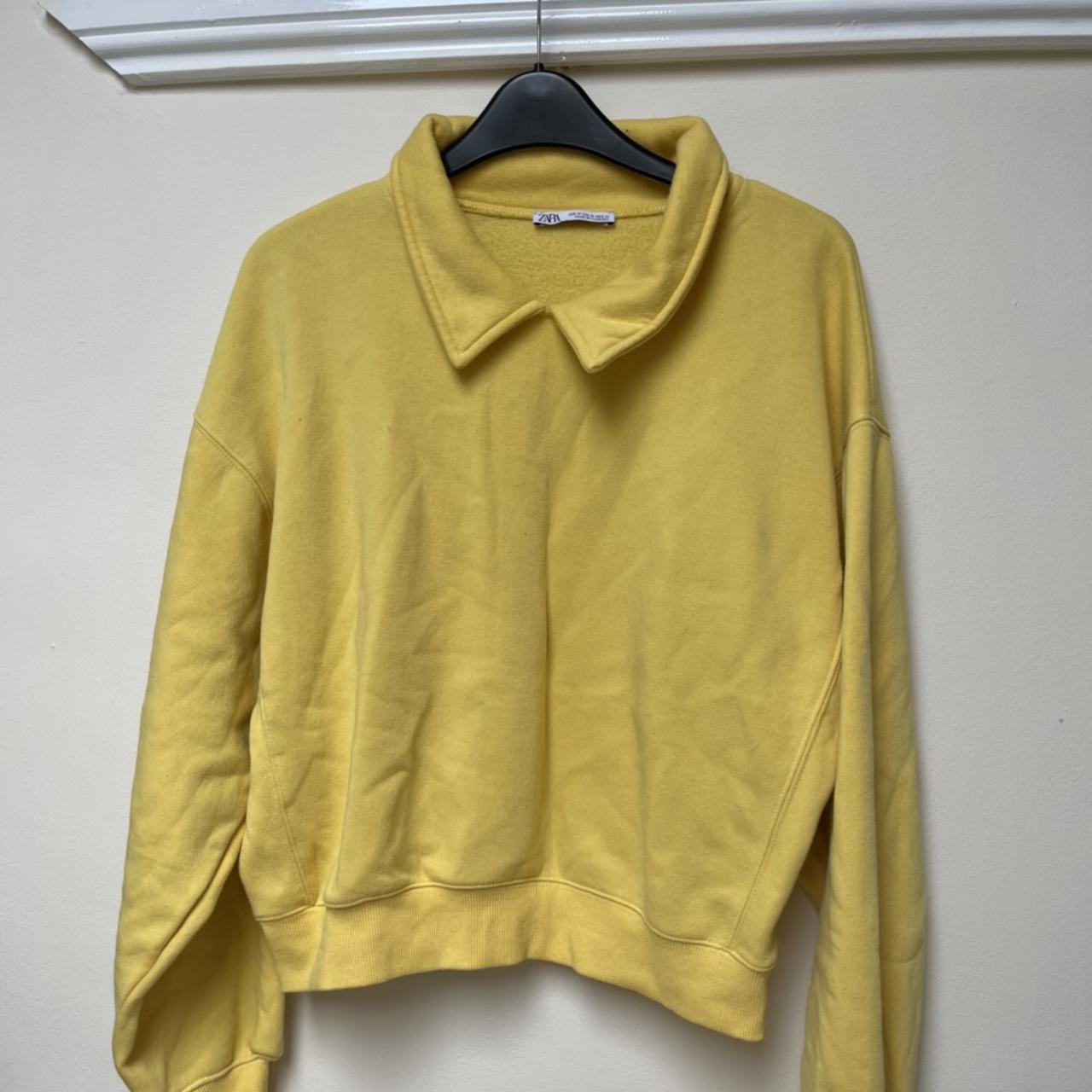 zara yellow collar jumper