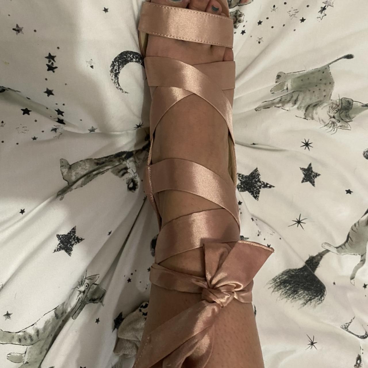 Missguided rose gold block heel UK 6, Lace up
