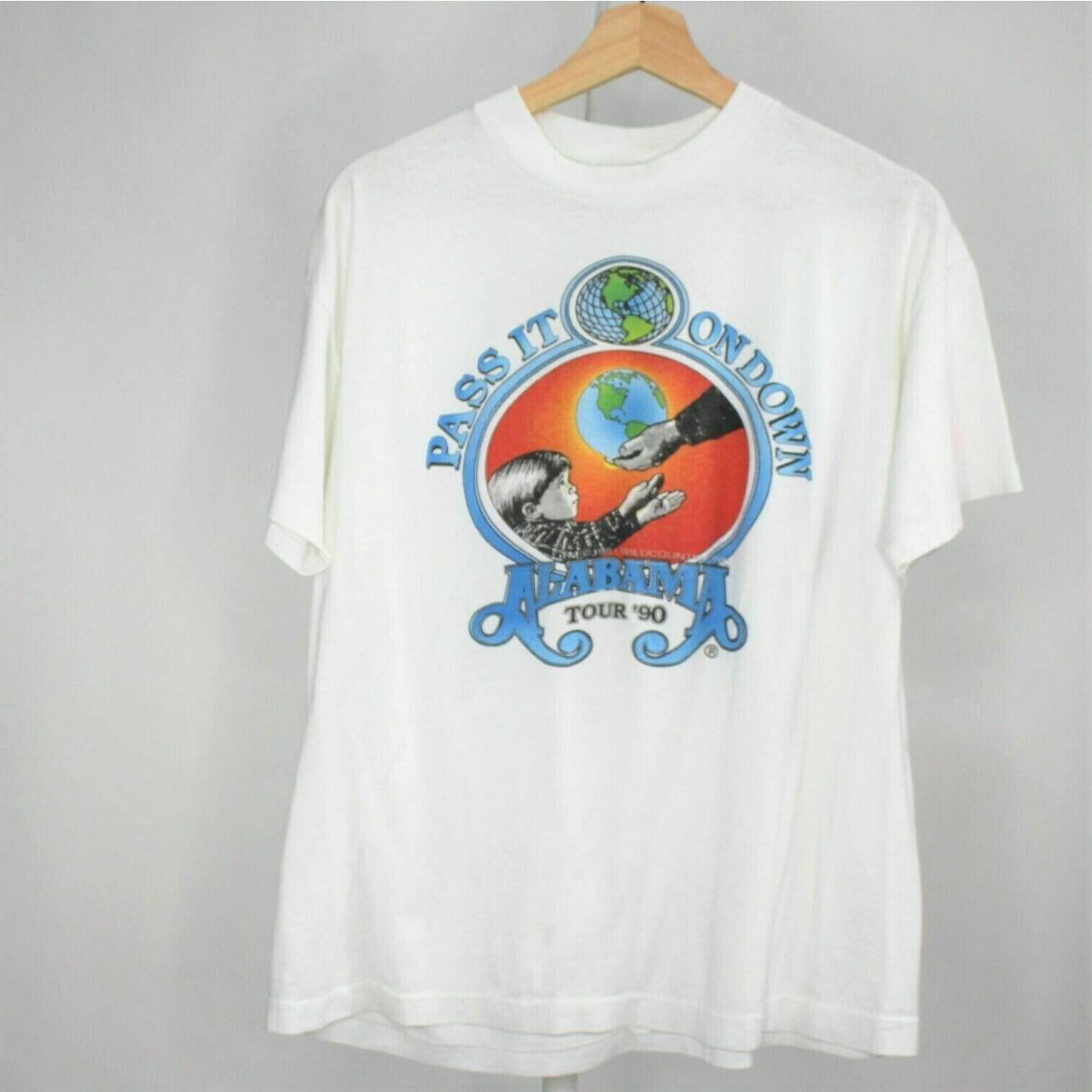 H330 Vintage 1990 Alabama Tour HEF-T Tee Jays Shirt... - Depop