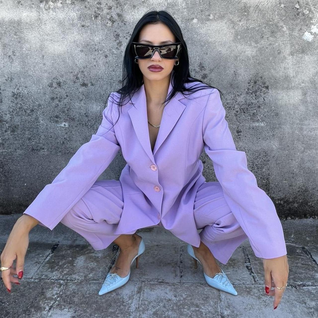 Amazing lilac deadstock 90s two piece blazer