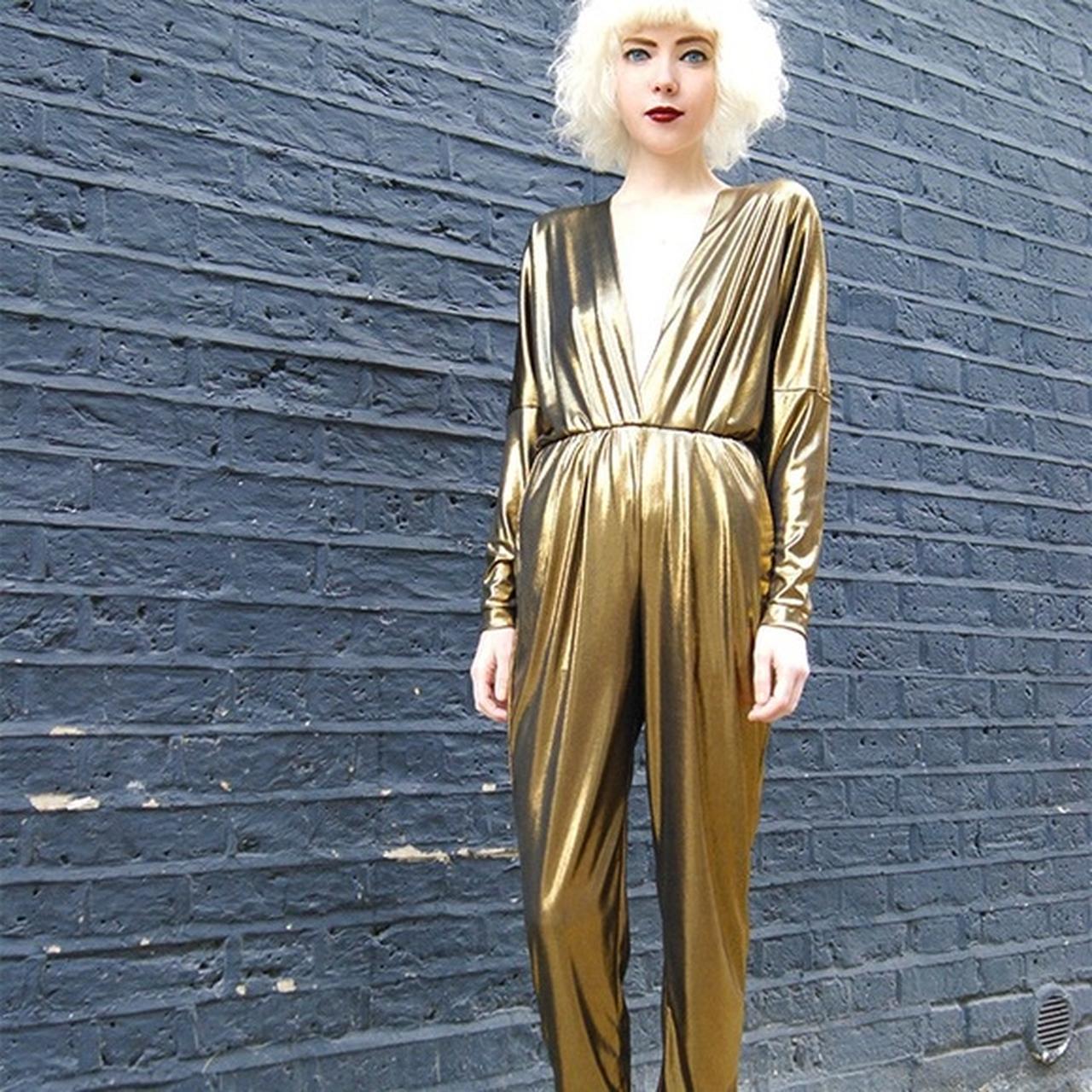 american apparel gold jumpsuit