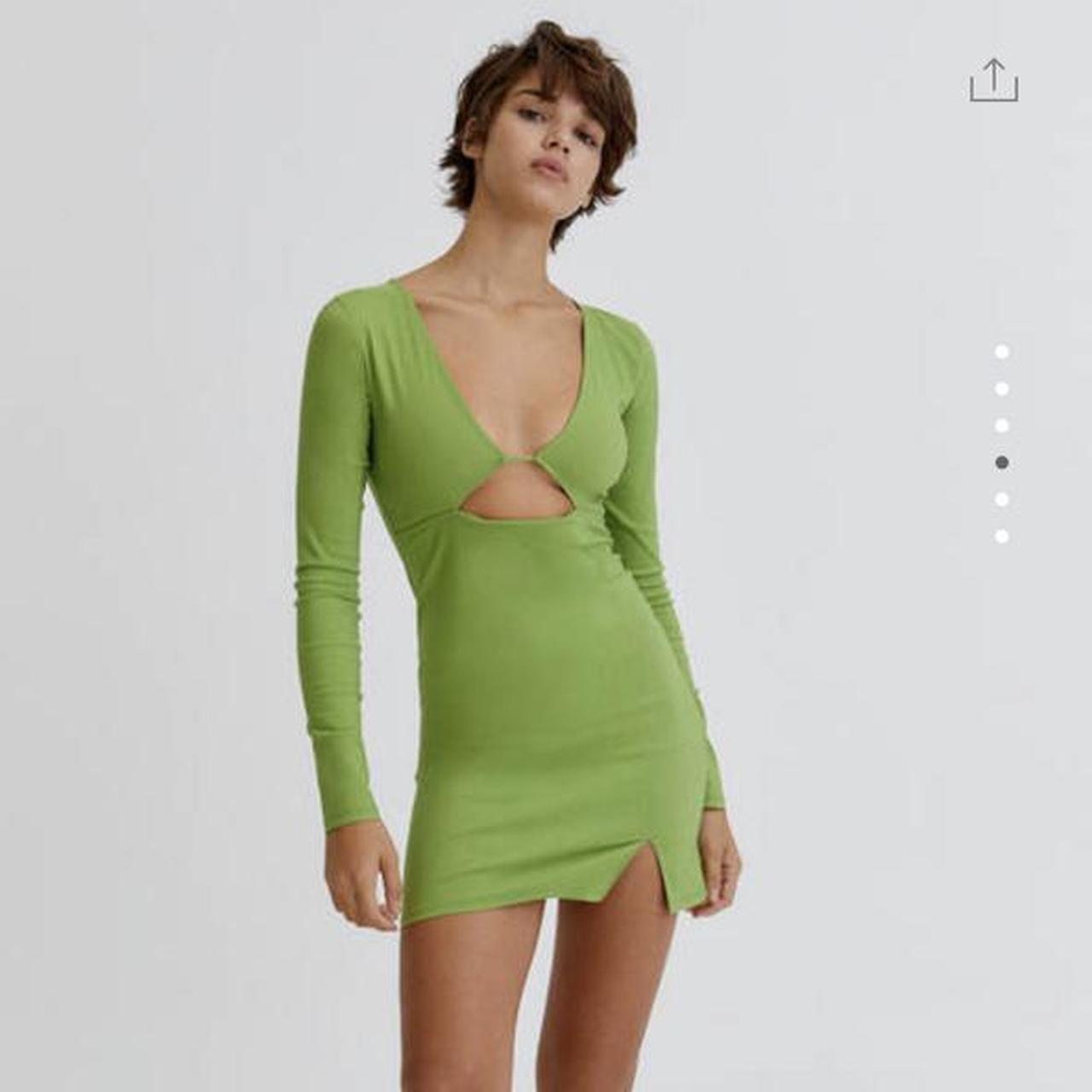 Pull and bear green on sale dress