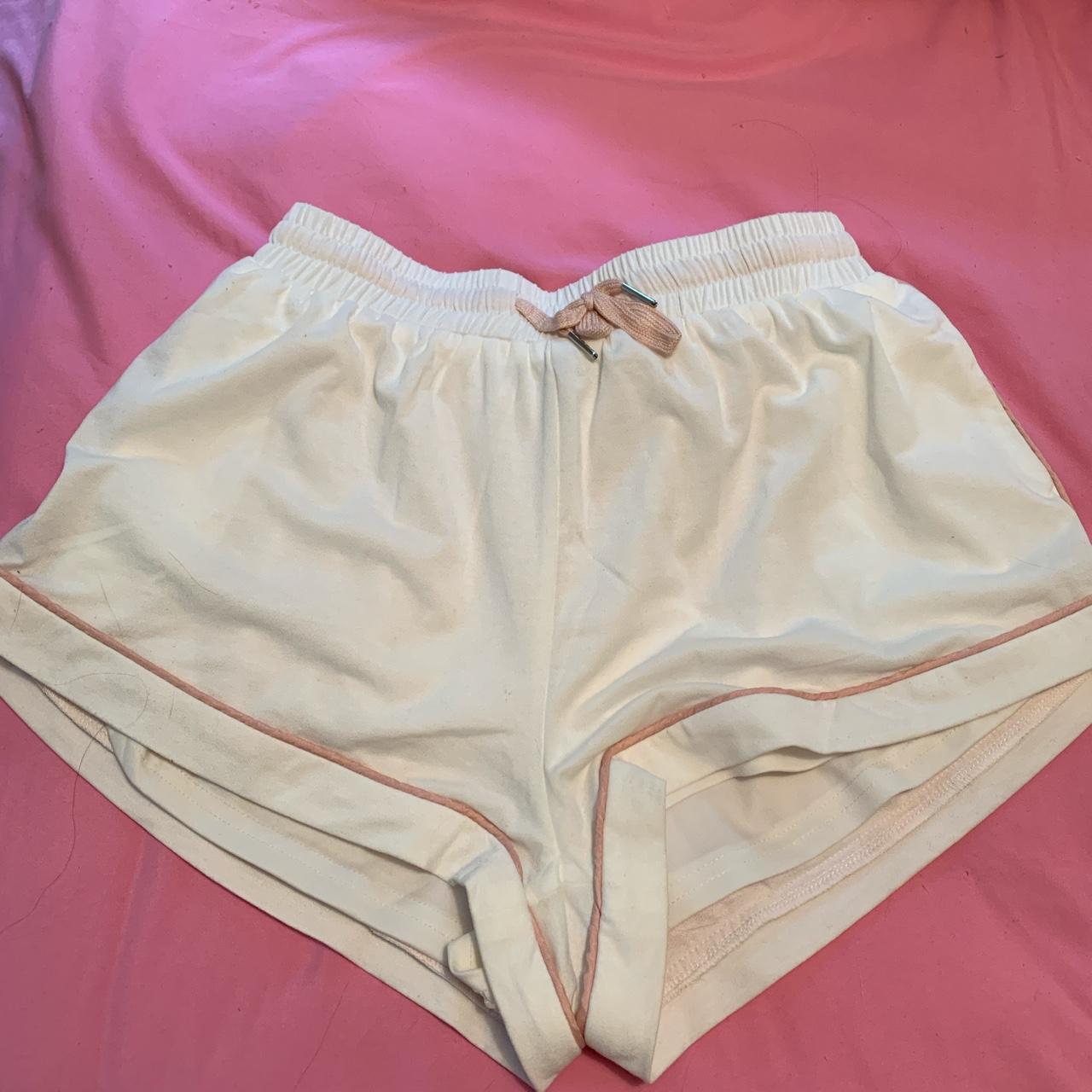 Women's White and Pink Shorts