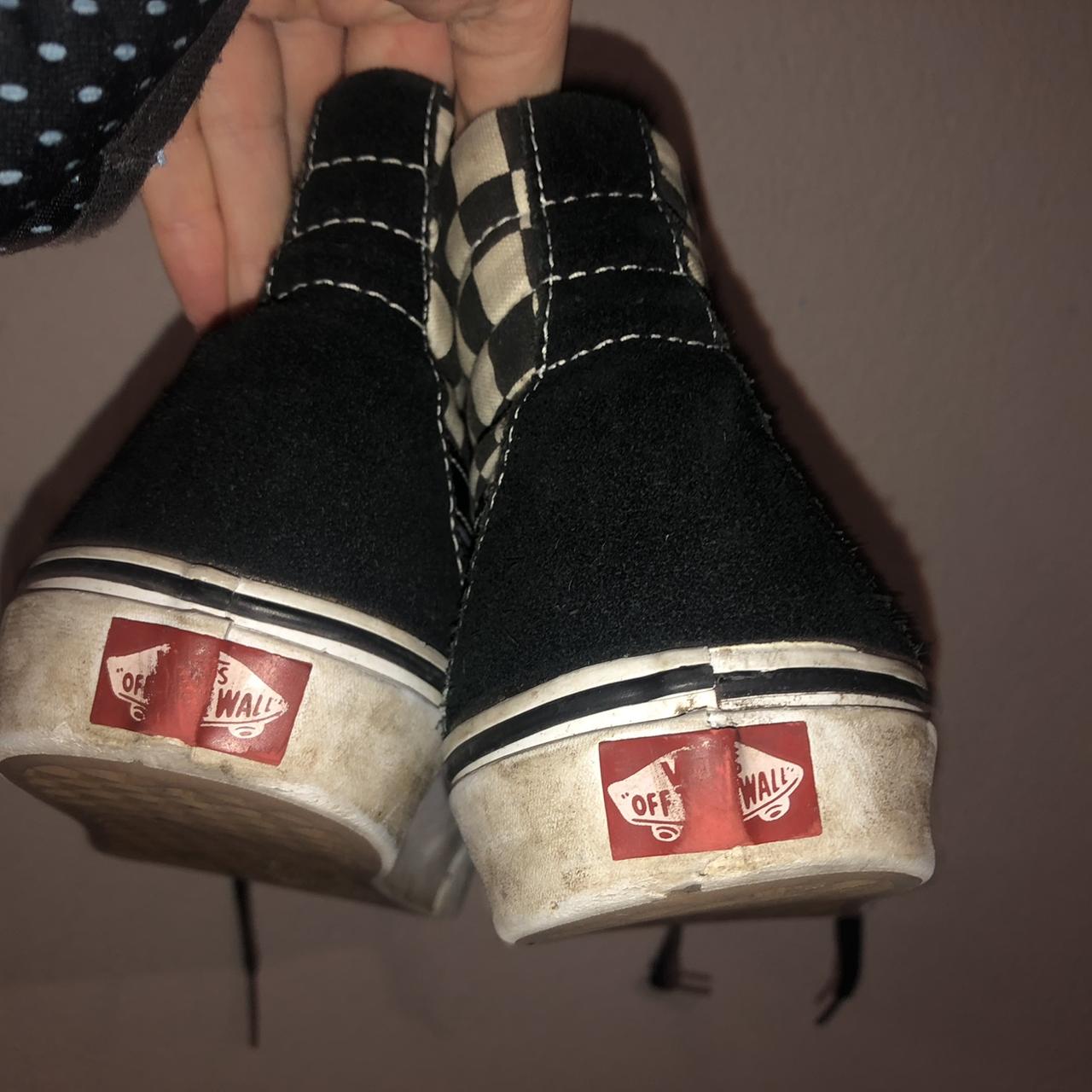 HIGH TOP CHECKERED VANS! awesome high top vans with... - Depop