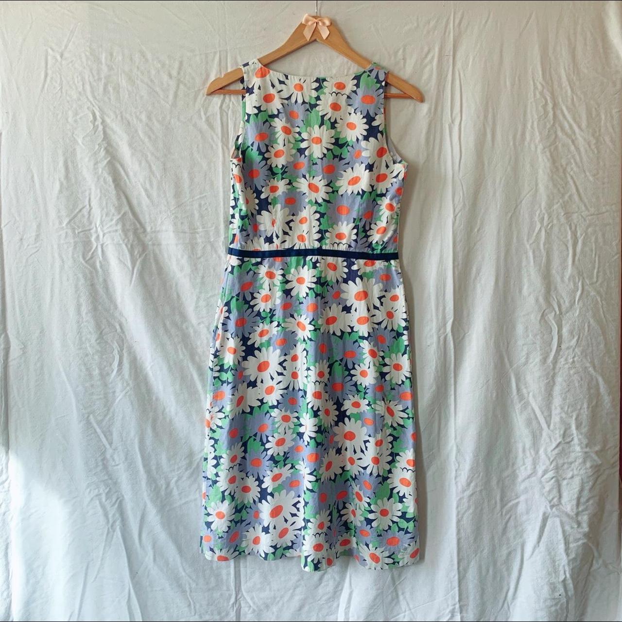 Boden Daisy Blue Flower Summer Dress Knee Length... - Depop