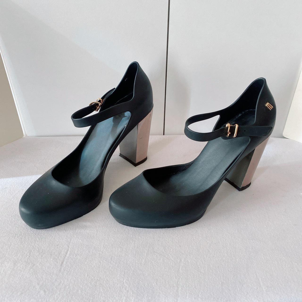 Melissa Women's Black and Gold Courts | Depop