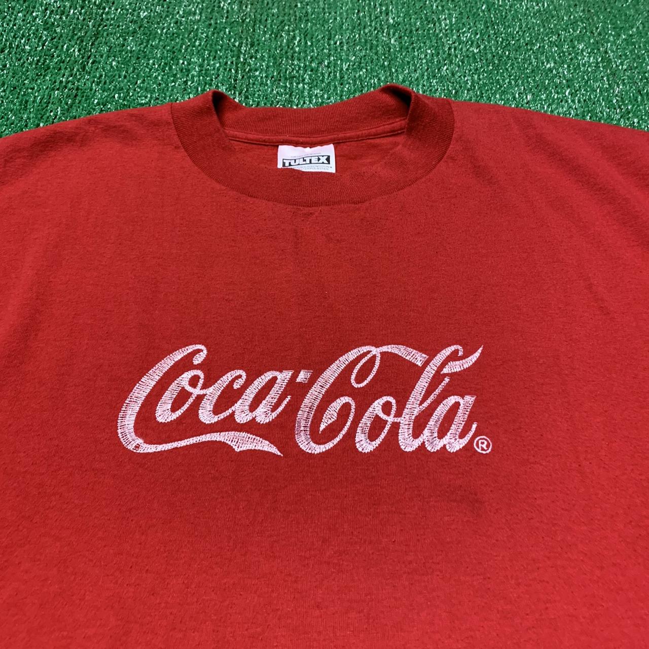 Vintage 90s Coca Cola Soda Embroidered Short Sleeve... - Depop