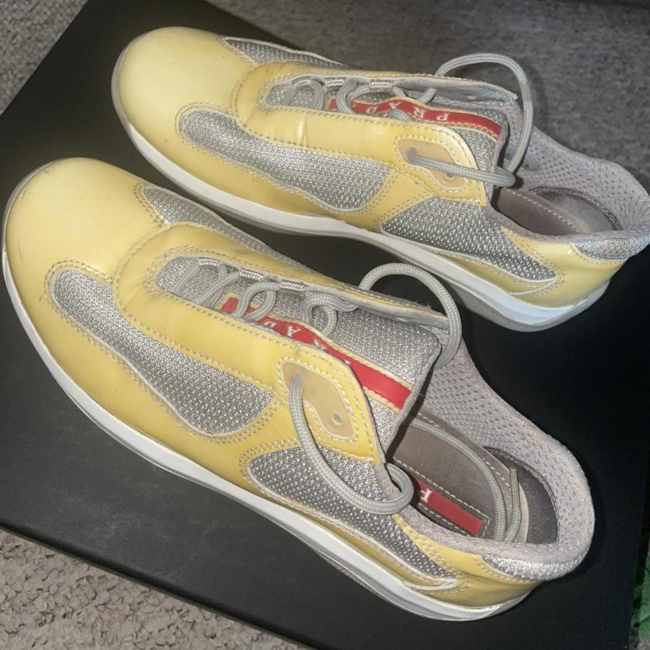 PRADA America ‘s Cup trainers in pastel yellow /... - Depop