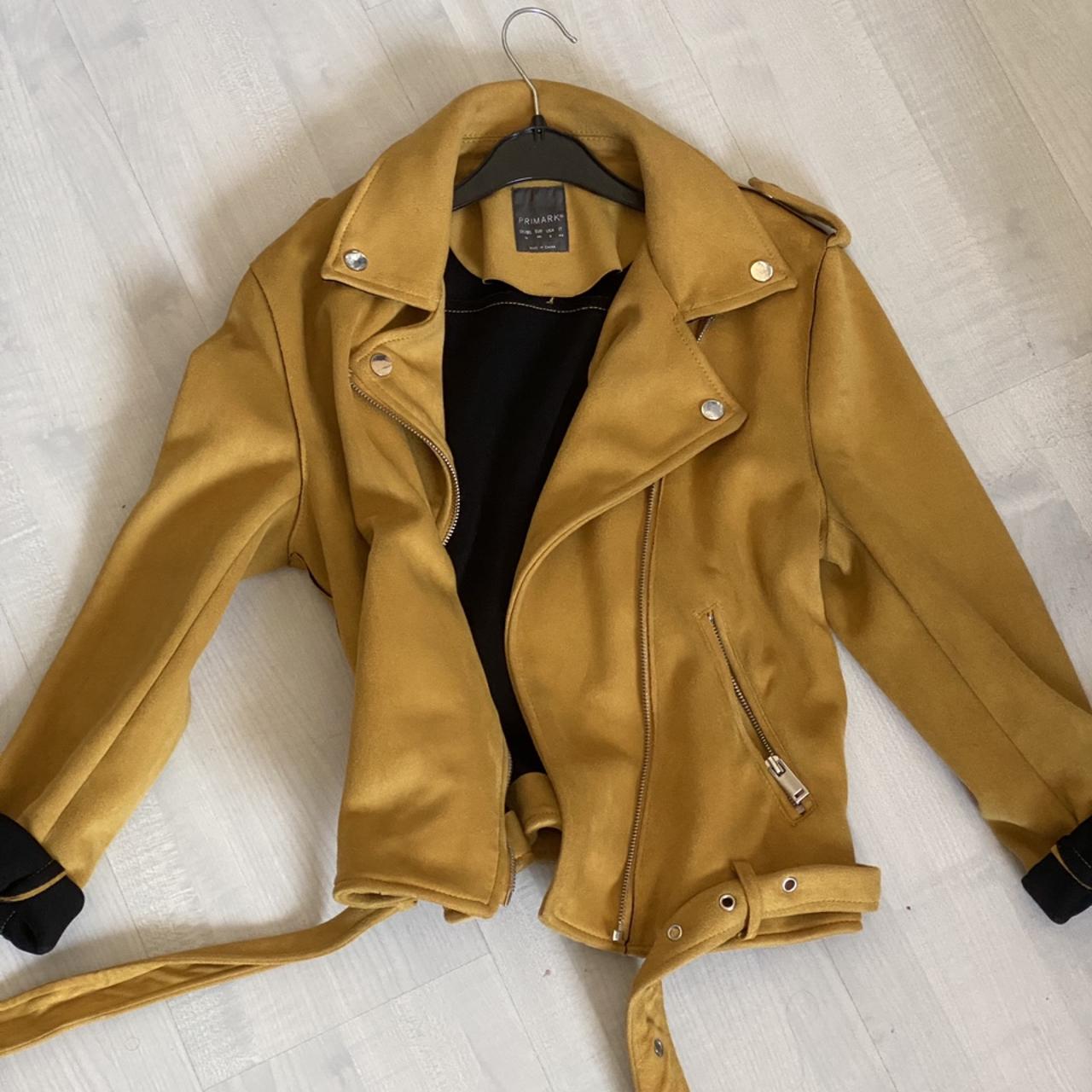 Mustard biker cheap jacket primark