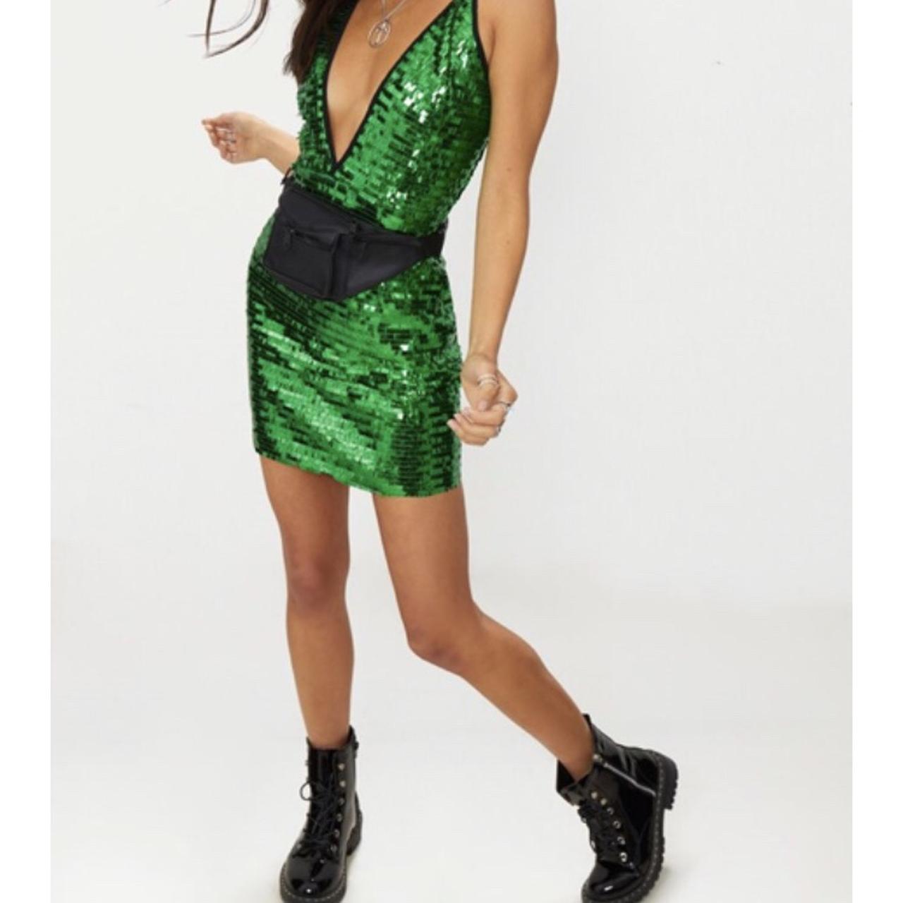 Bright Green Sequin Dress