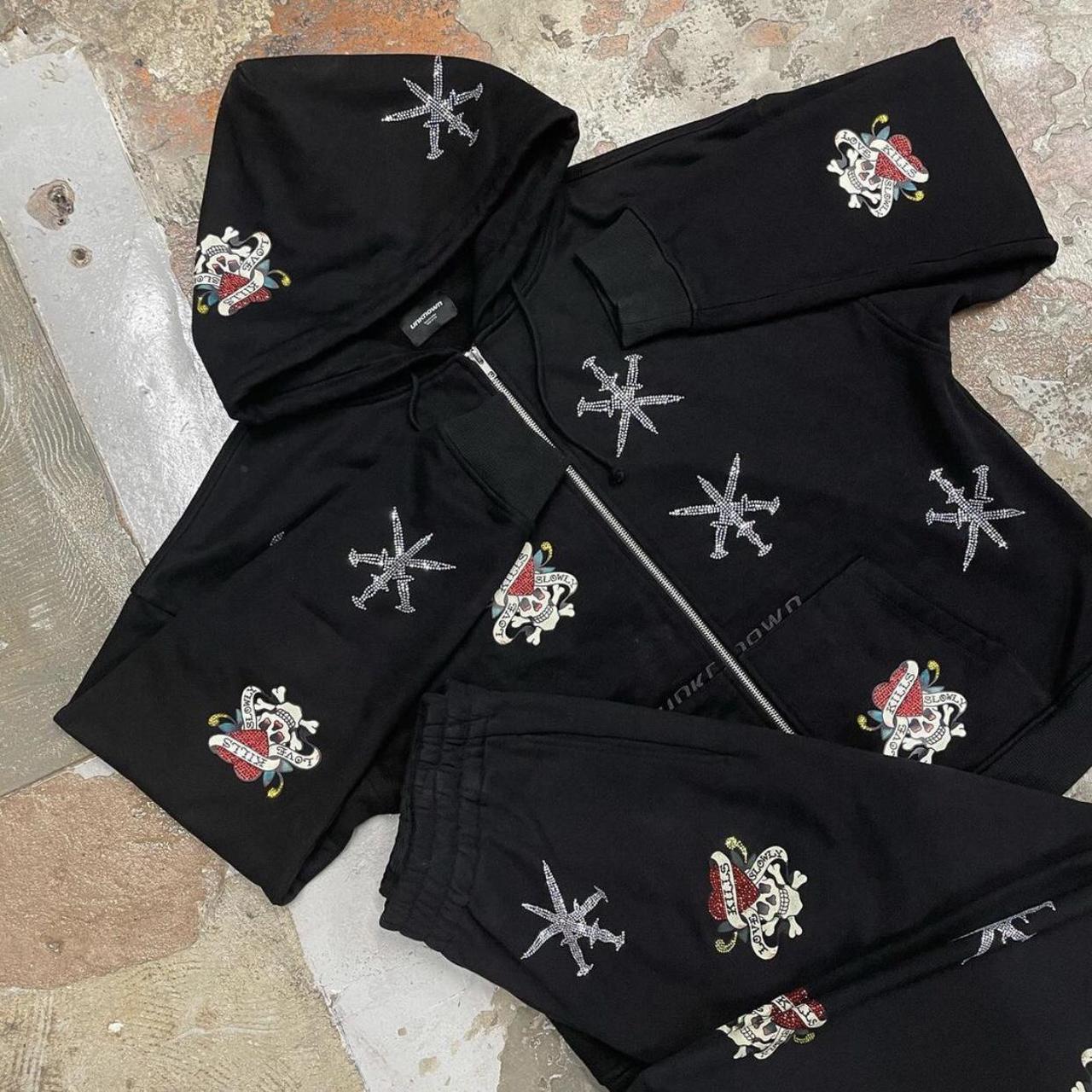 Unknown x Ed Hardy Rhinestone EXTRA-LARGE JOGGERS ... - Depop