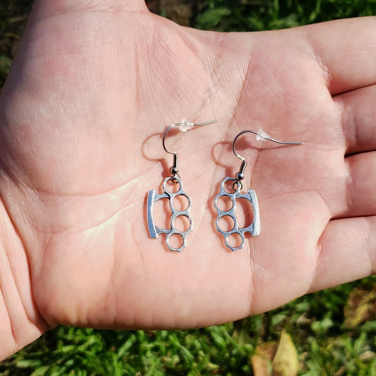 💫Mini Brass Knuckles Earrings💫 💎100 Surgical... Depop