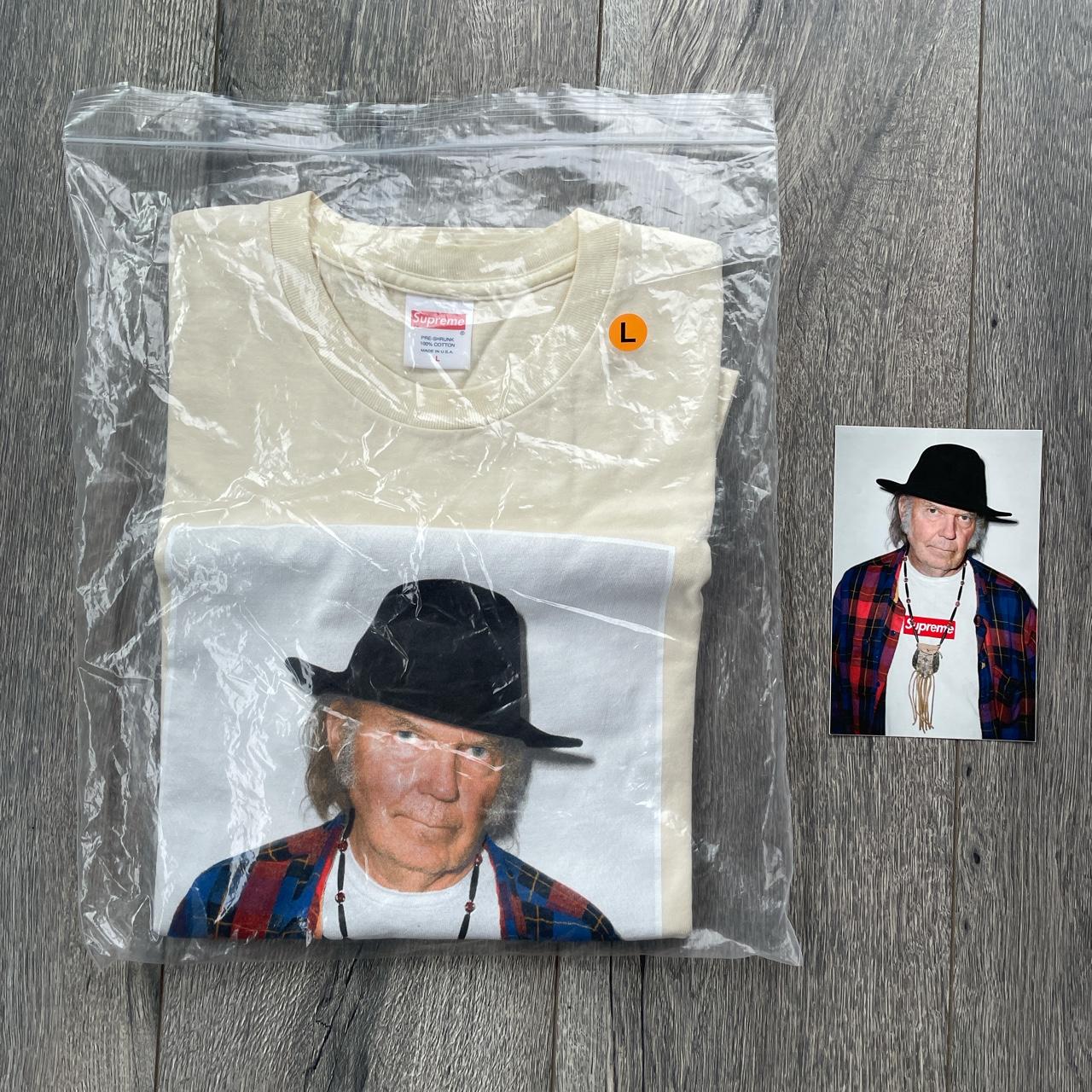 Supreme Neil Young Tee Shirt & Sticker. Worn once... - Depop